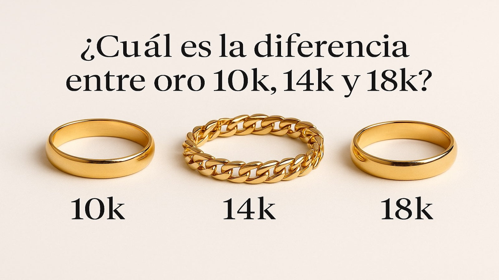 ¿Cuál es la diferencia entre oro 10K, 14K y 18K?
