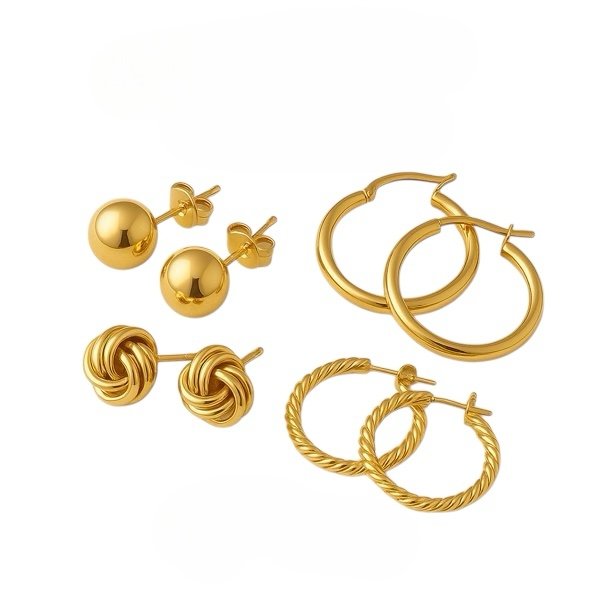 Aretes de Oro 10K para Mujer – Aros y Topes Variados