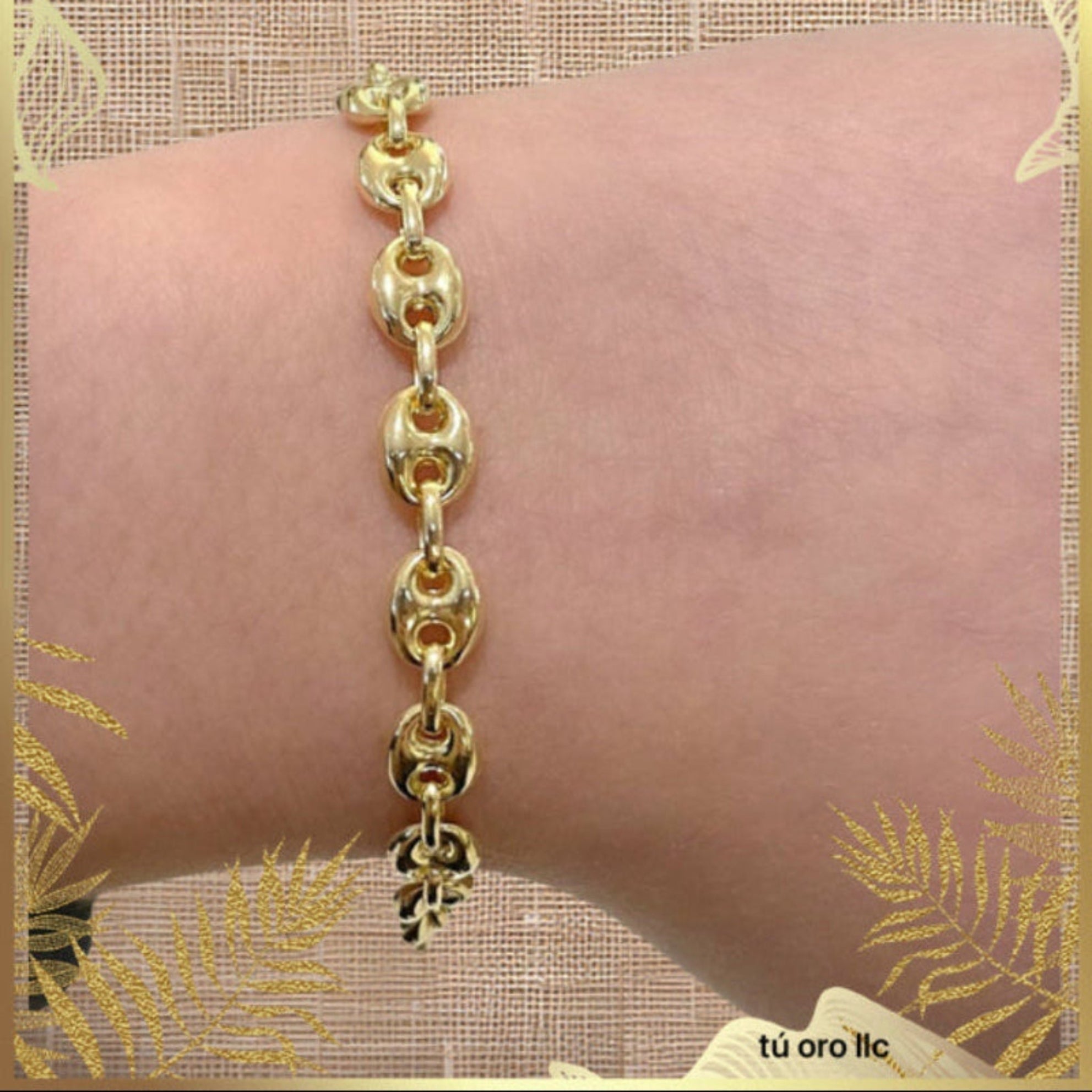 Cadena Grano de Café 5 mm Oro 14K