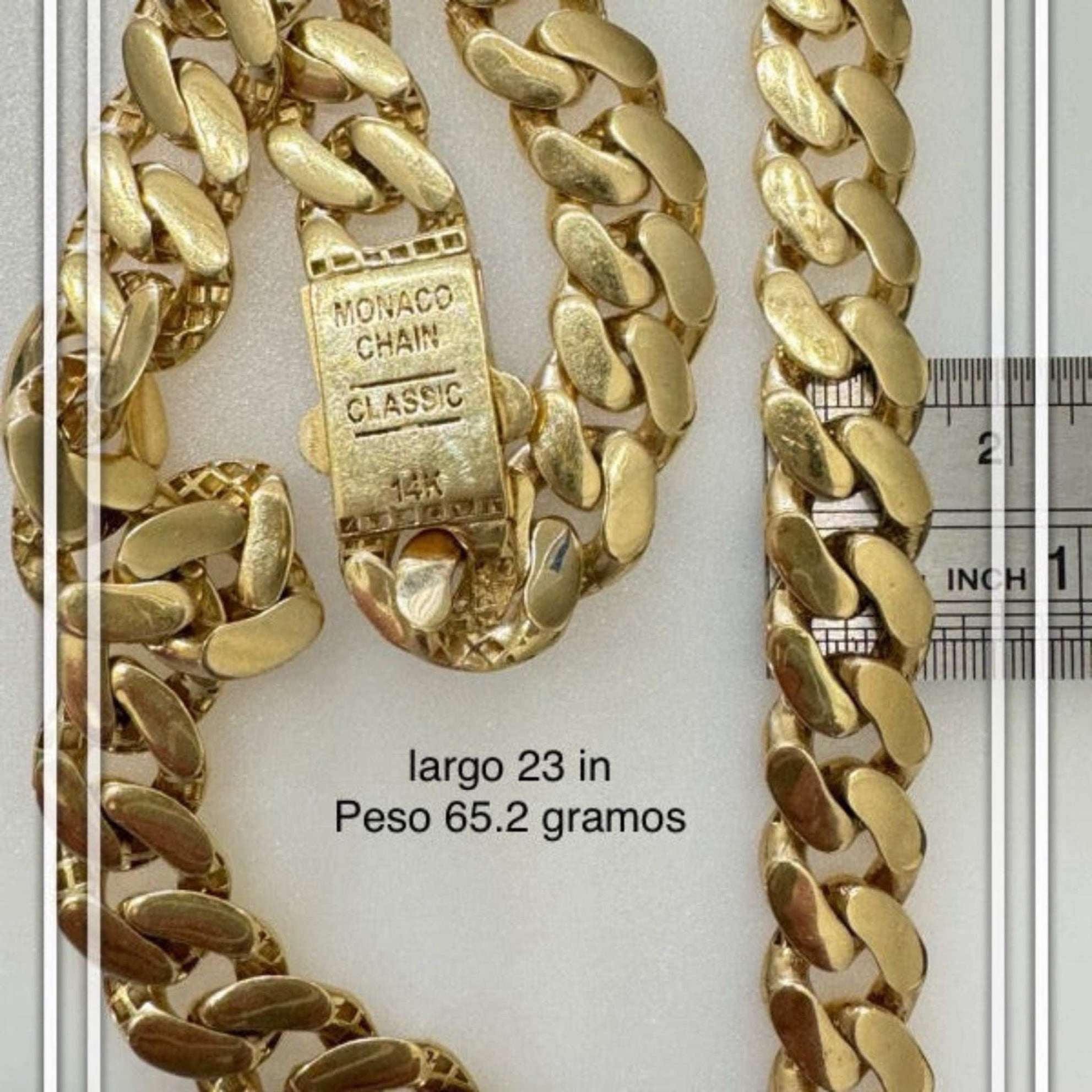 Cadena Mónaco Oro 14K
