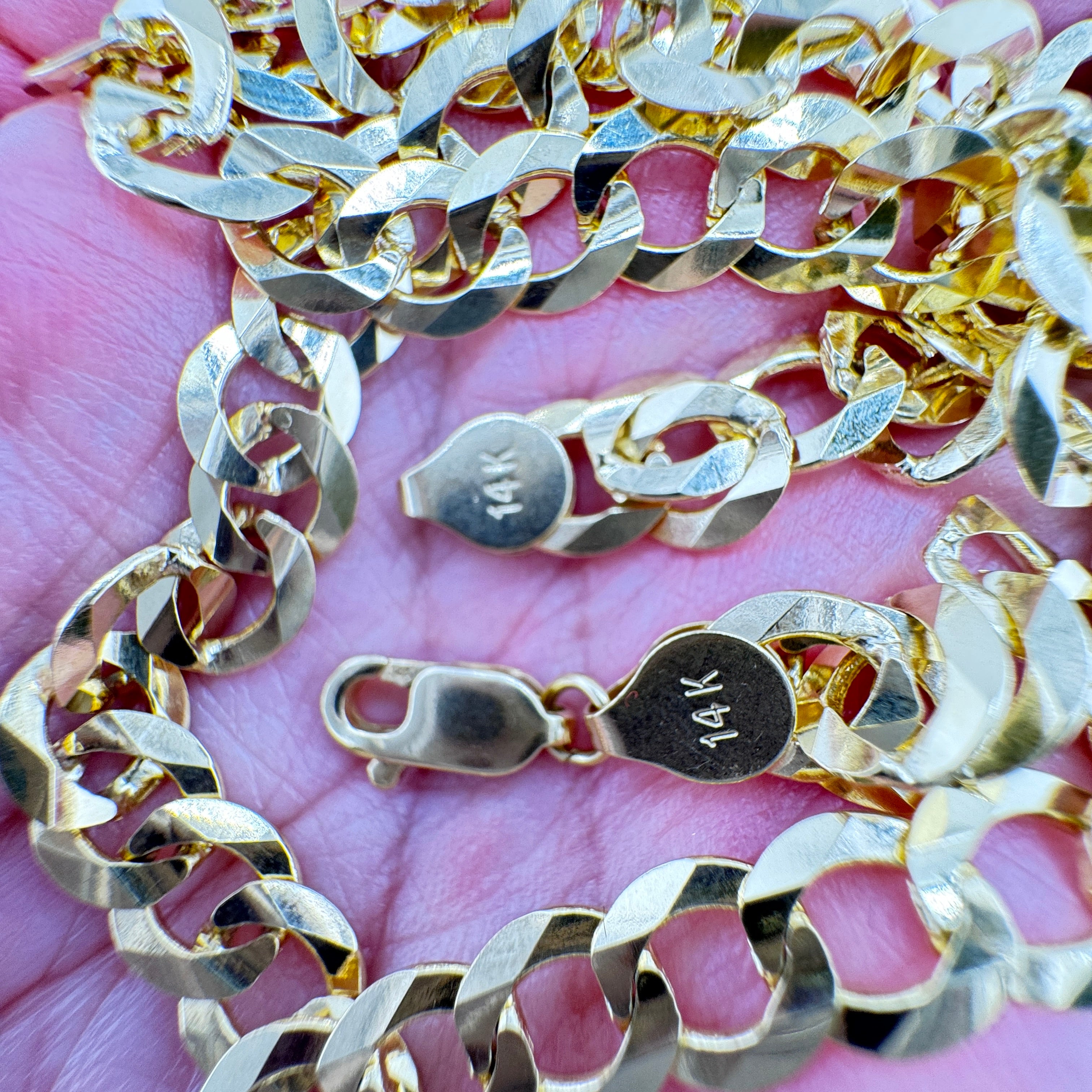 Cadena Cubana Italiana 7.1 mm Oro 14K