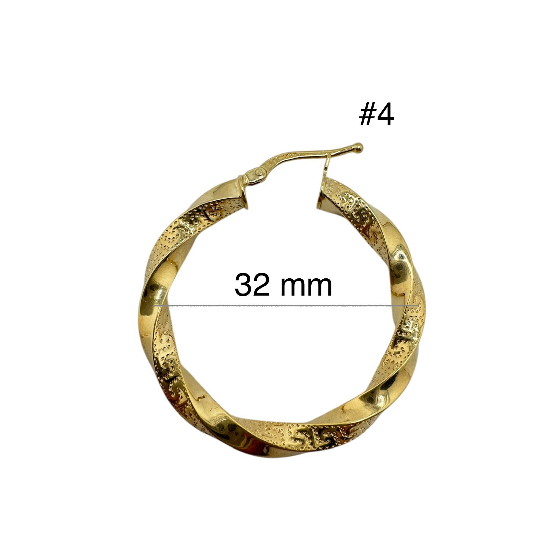 Argollas torcidas de Oro 10K – Grosor 4 mm