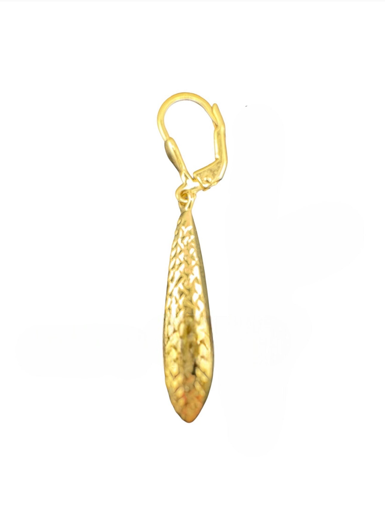 Aretes largos con cierre de presión en oro 14K