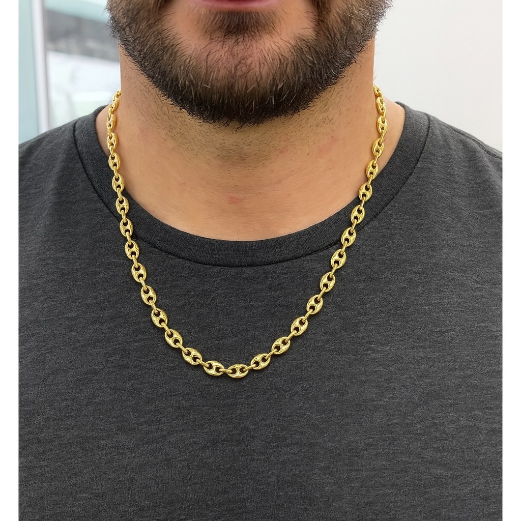 Cadena Grano de Café 5 mm Oro 14K