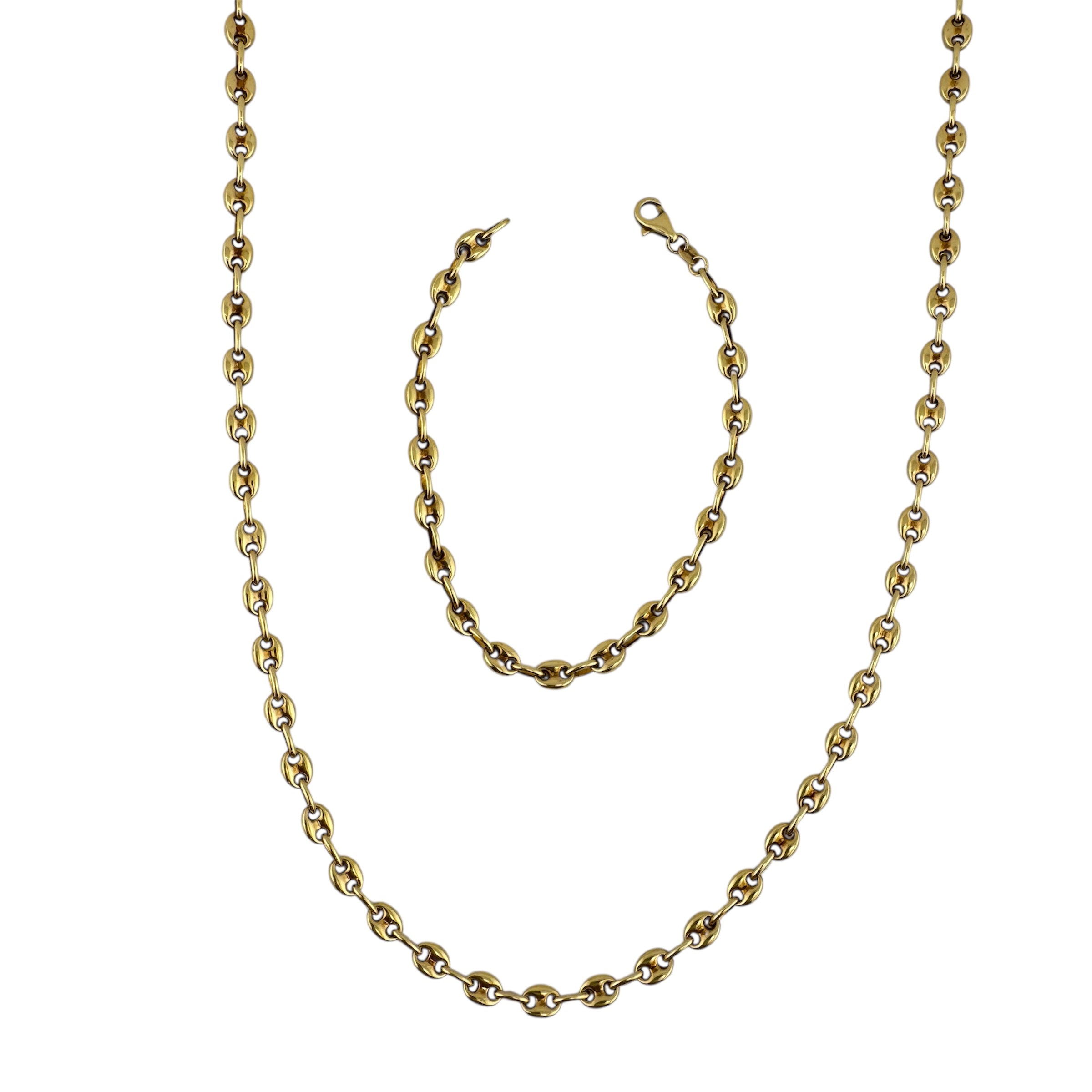 Cadena Grano de Café 5 mm Oro 14K