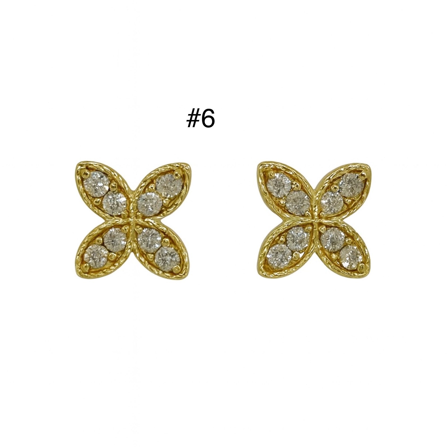 Aretes pequeños en oro 14K con cierre de rosca