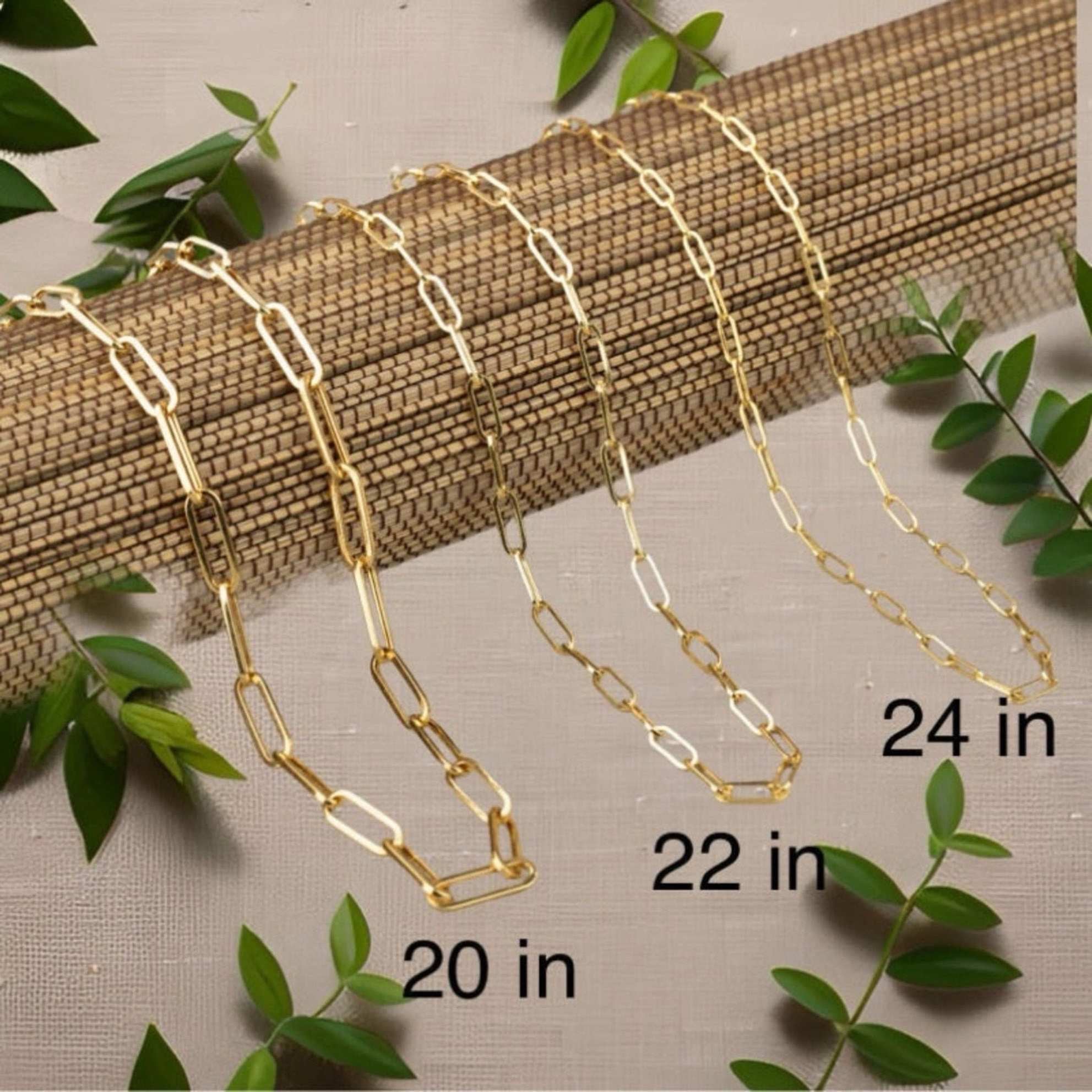 Cadena clip de papel 3 mm Oro 14K