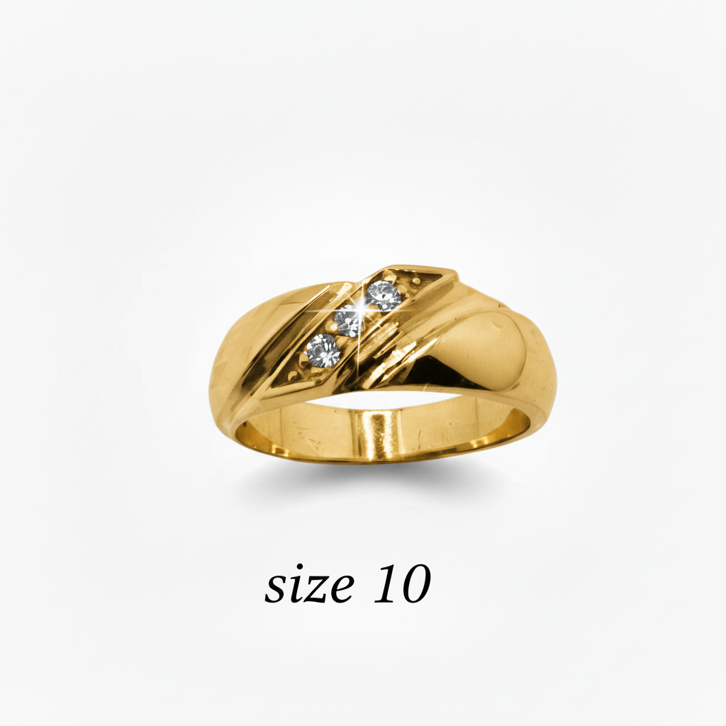 Anillo de compromiso tres piedras de Oro 14K