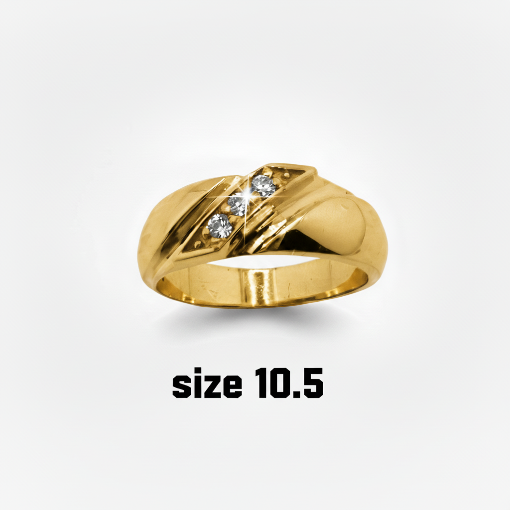 Anillo de compromiso tres piedras de Oro 14K