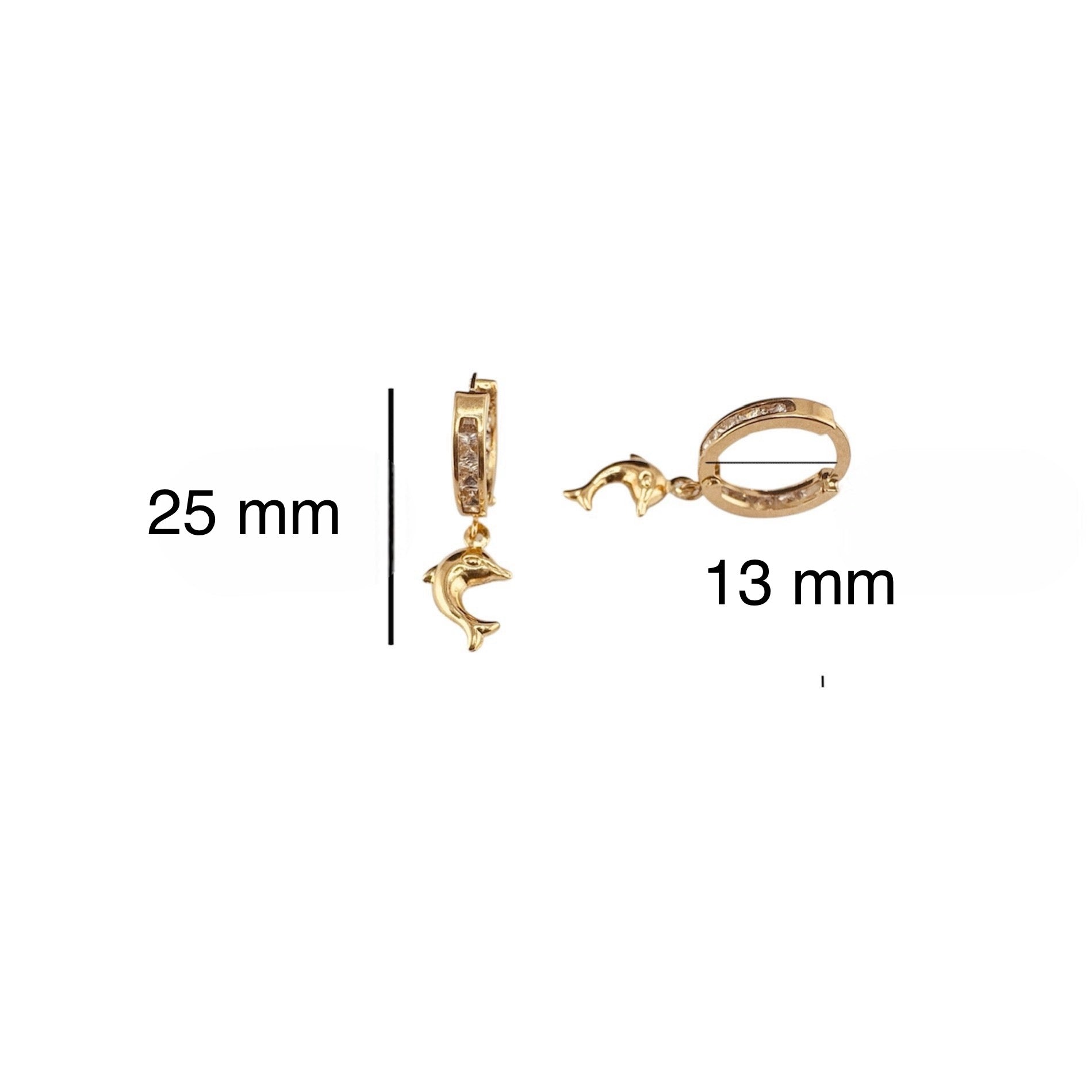 Aretes medianos huggie en oro 14K
