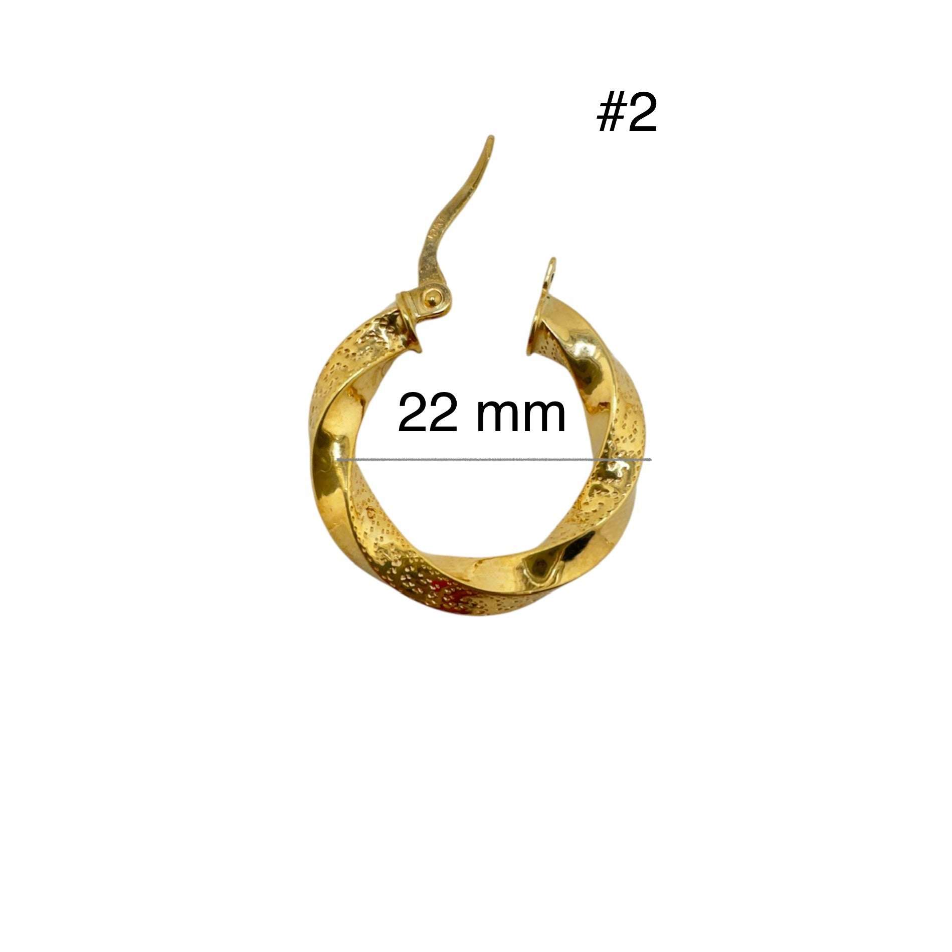 Argollas torcidas de Oro 10K – Grosor 4 mm