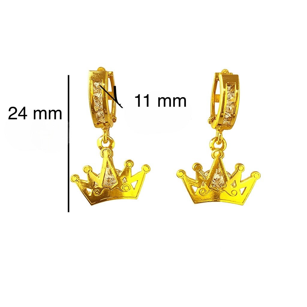 Aretes medianos huggie en oro 14K