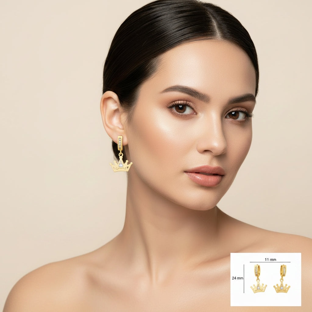 Aretes medianos huggie en oro 14K