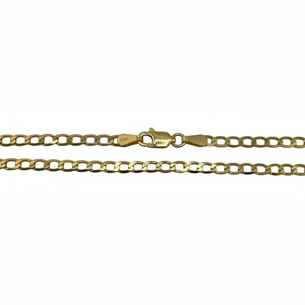 Tobillera Cubano-Italiana en Oro 10K de 2.5 mm