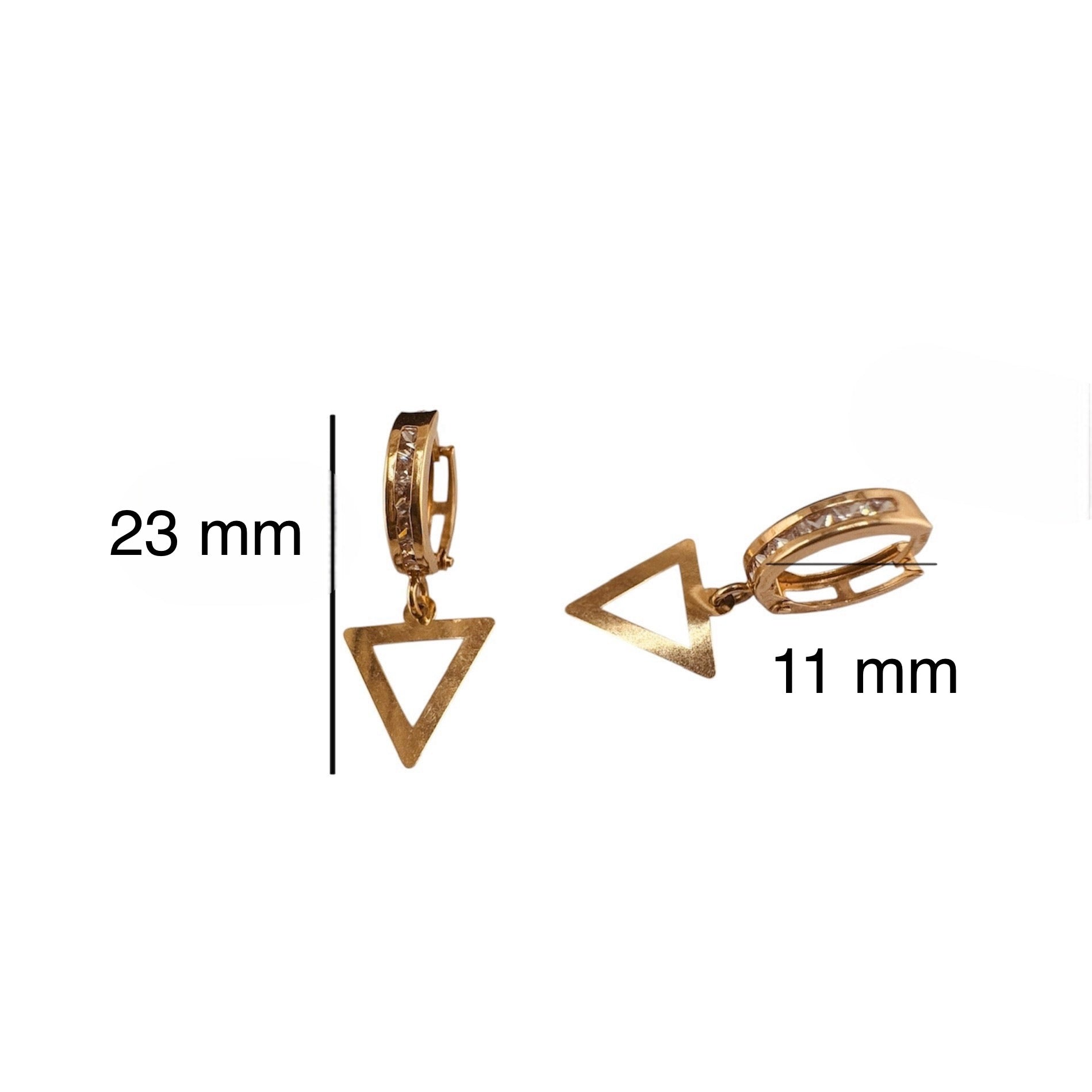 Aretes medianos huggie en oro 14K