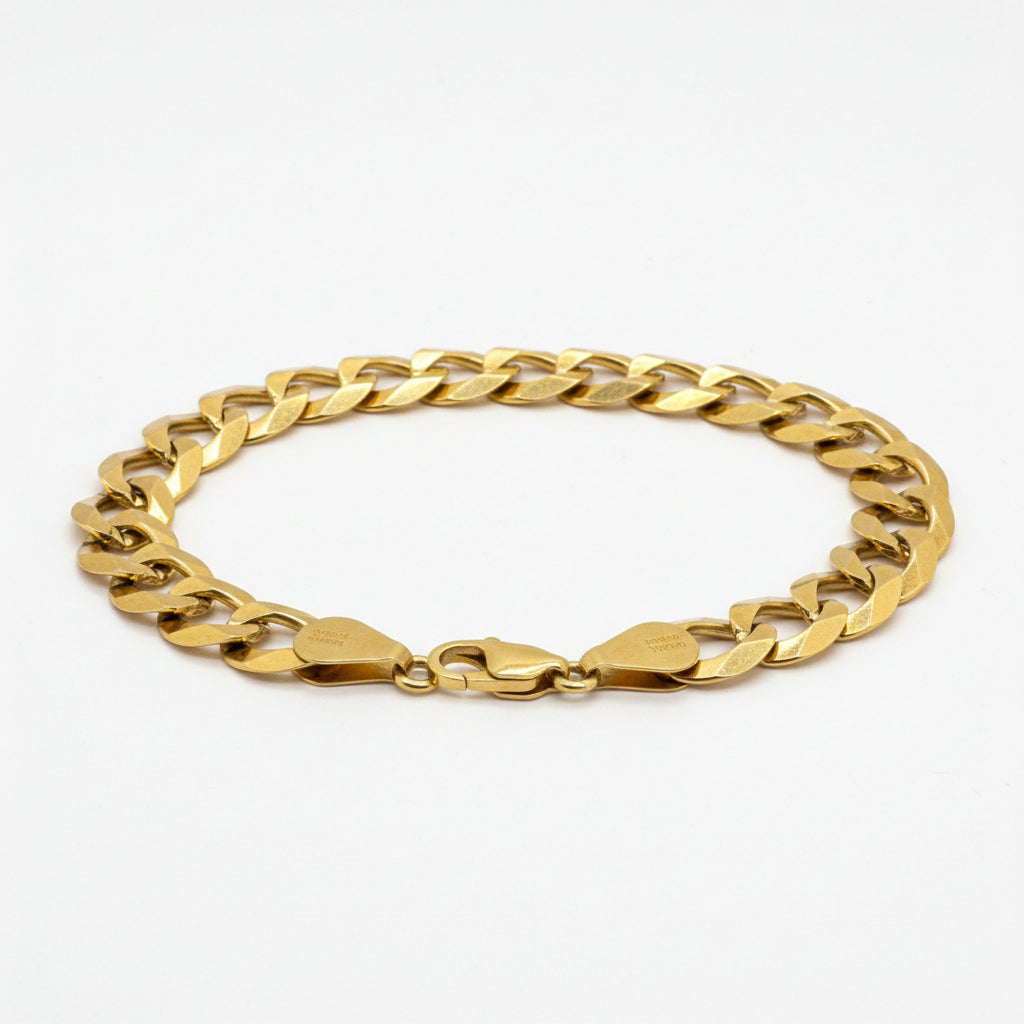 Pulsera Cadena Cubana Italiana en Oro 14k 9.5 mm