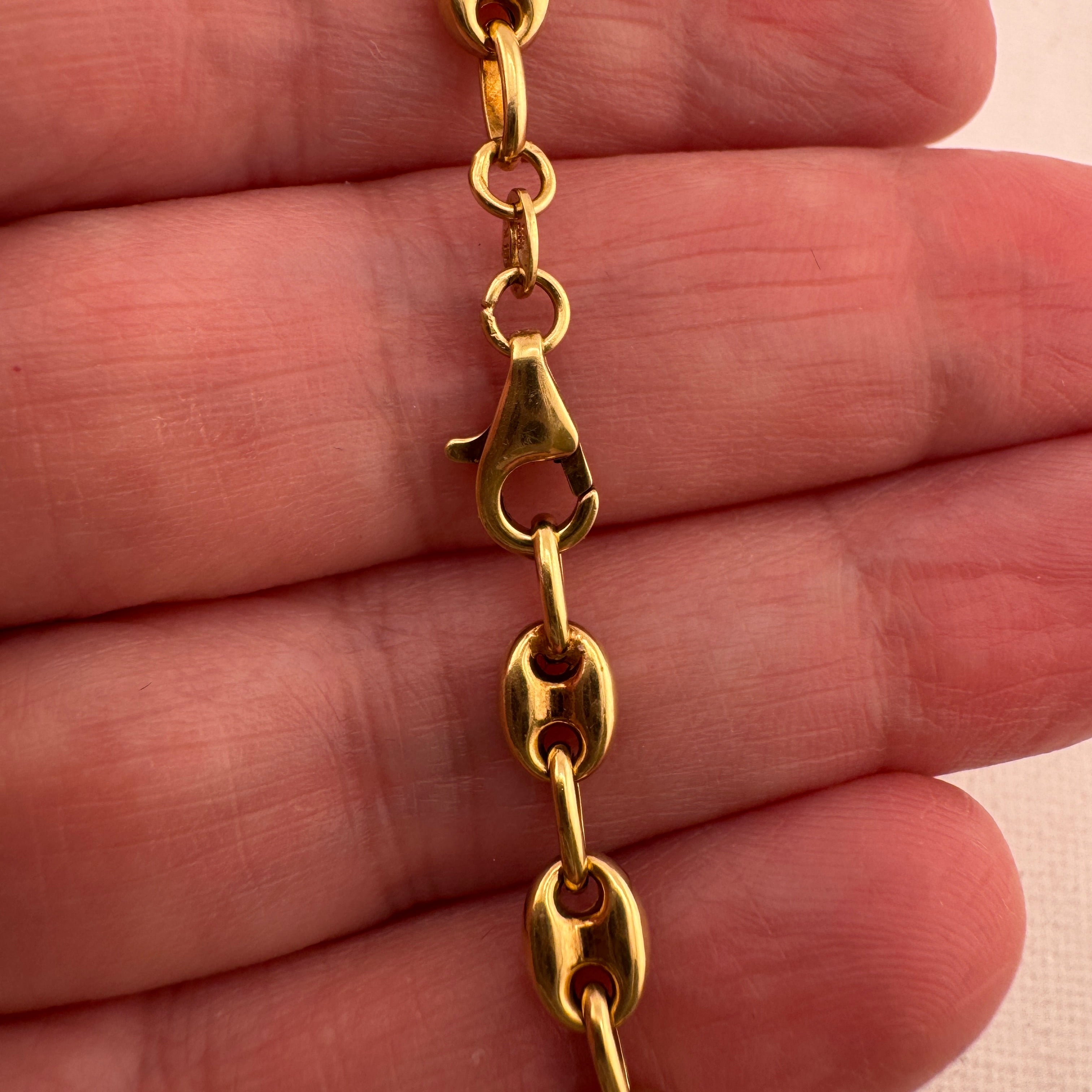 Cadena Grano de Café 5 mm Oro 14K