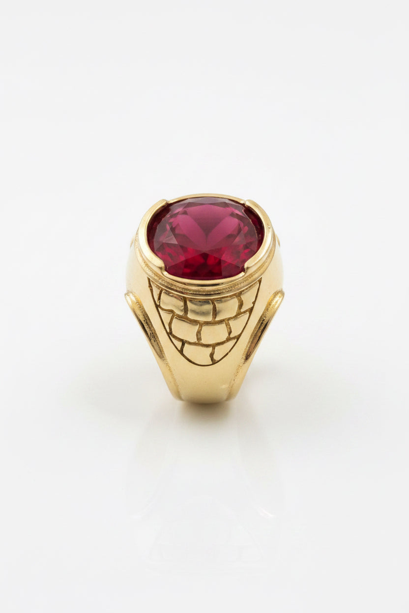 Anillos de Oro 14K con circonia roja