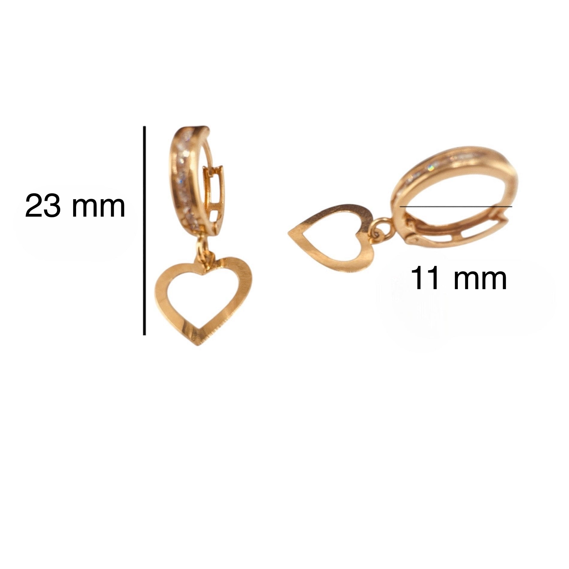 Aretes medianos huggie en oro 14K