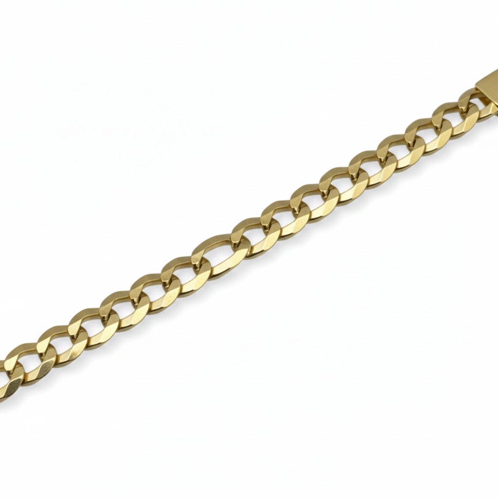 Pulsera Cadena Cubana Italiana en Oro 14K 5.7 mm