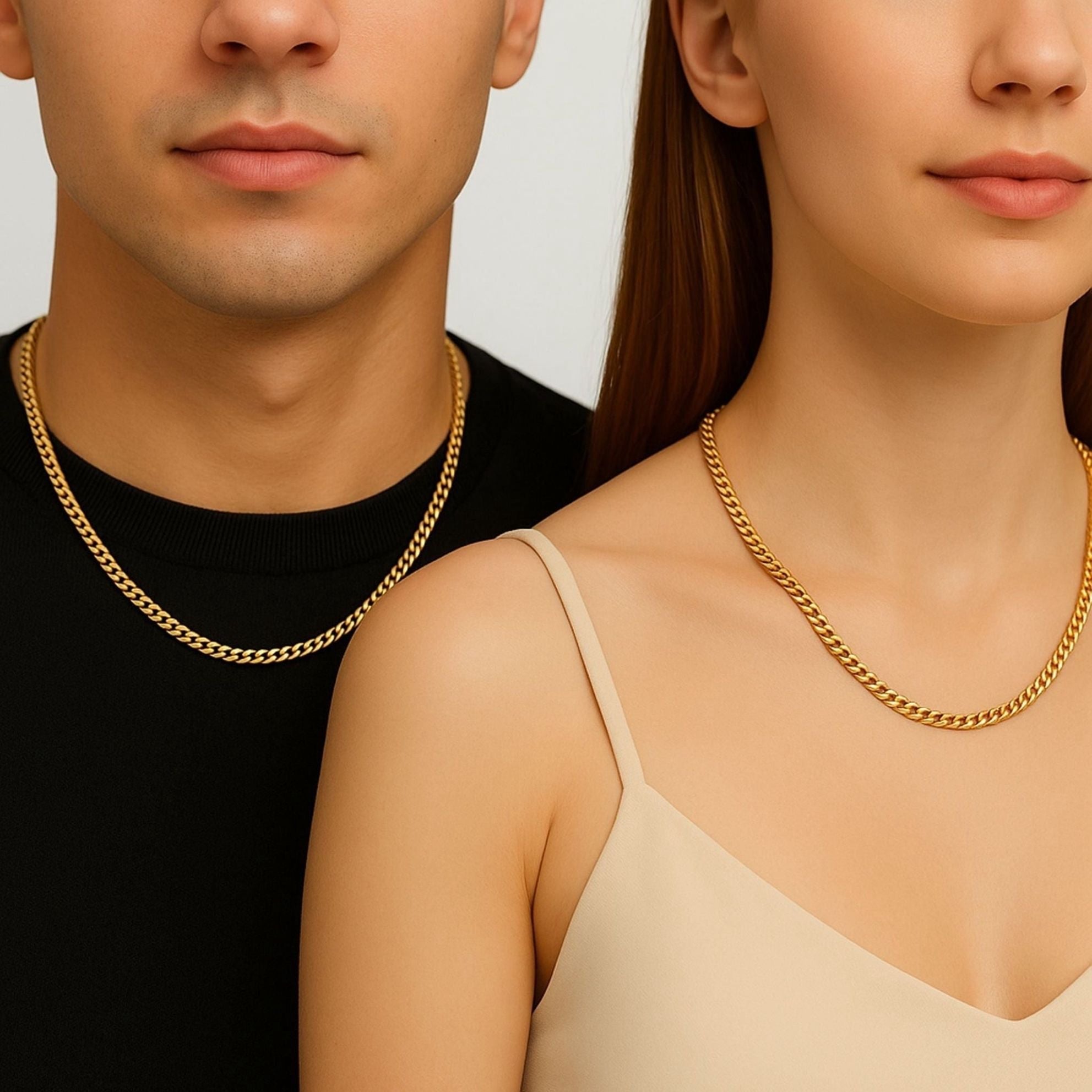 Cadena cubana italiana 3.2 mm oro 14K