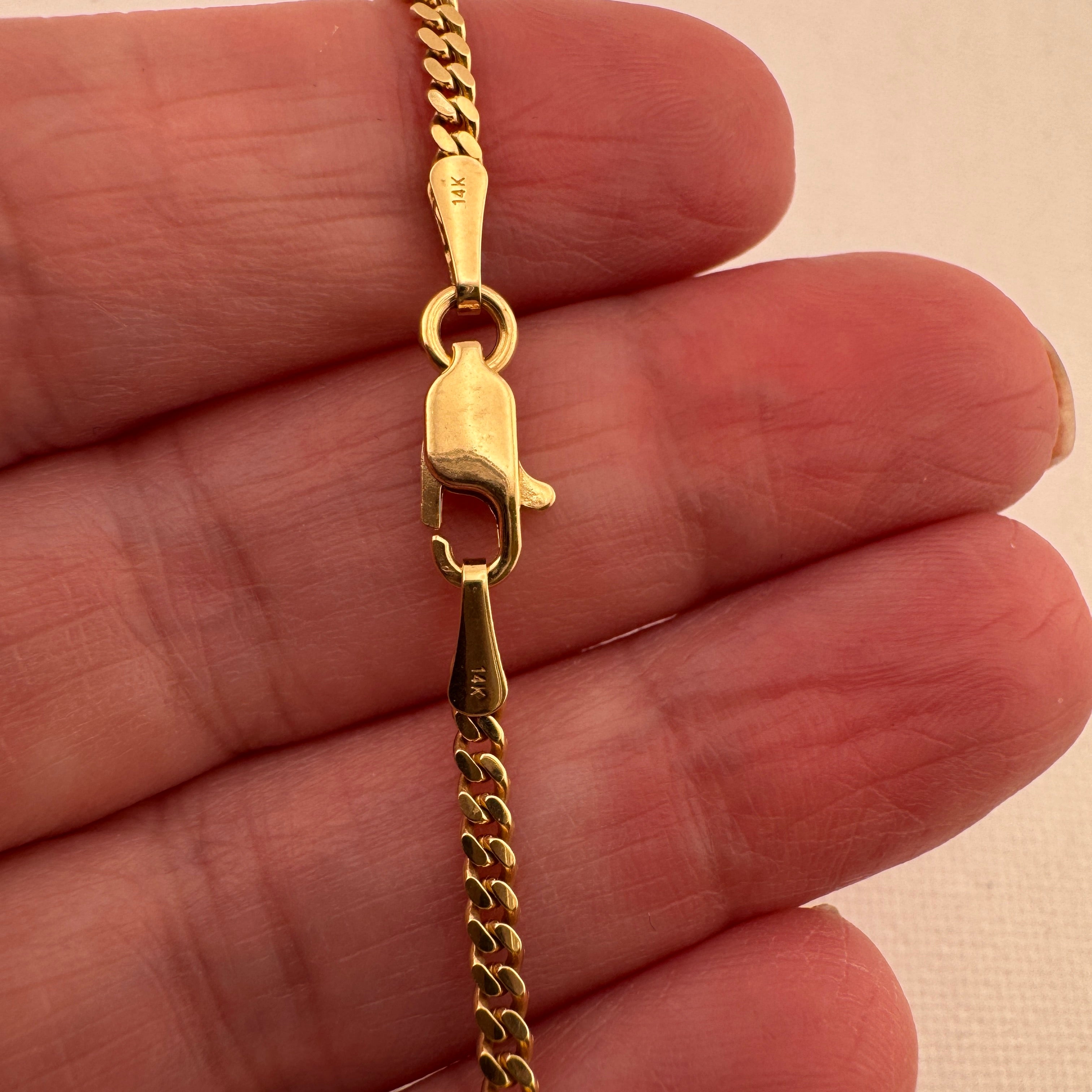 Cadena Cubana Miami 2 mm Oro 14K