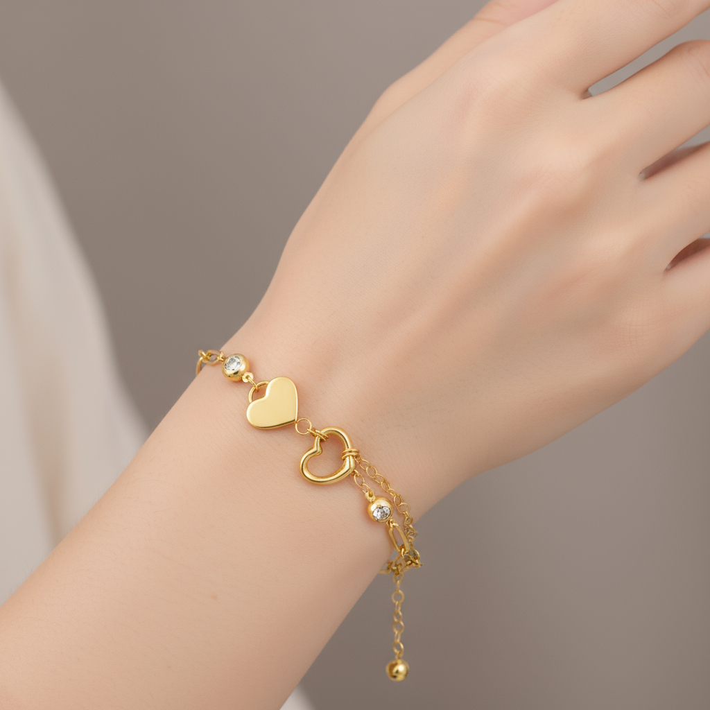 Pulsera de Oro 14K con Dijes Decorativos