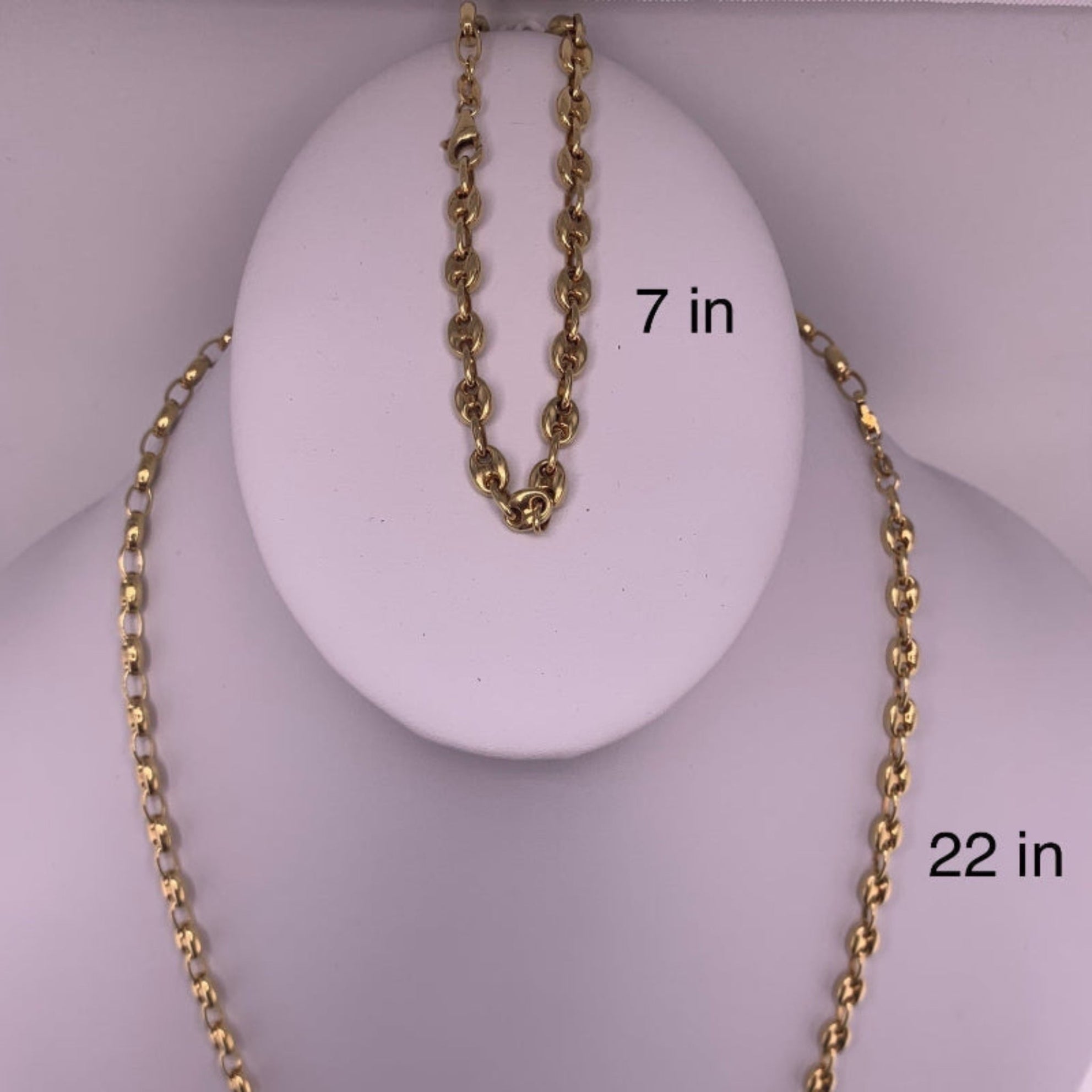 Cadena Grano de Café 5 mm Oro 14K