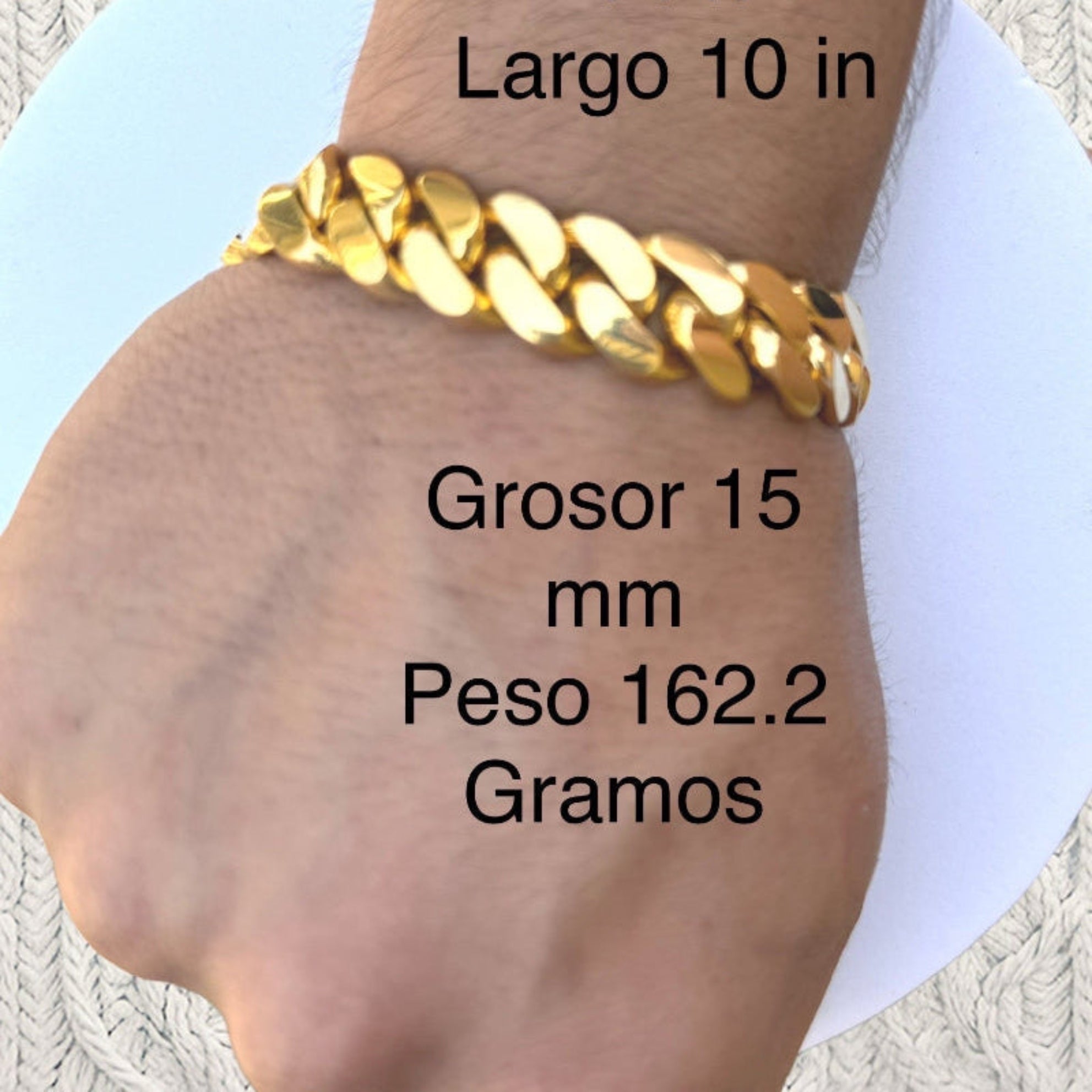 Pulsera Cubana Miami 16 mm Oro 14K