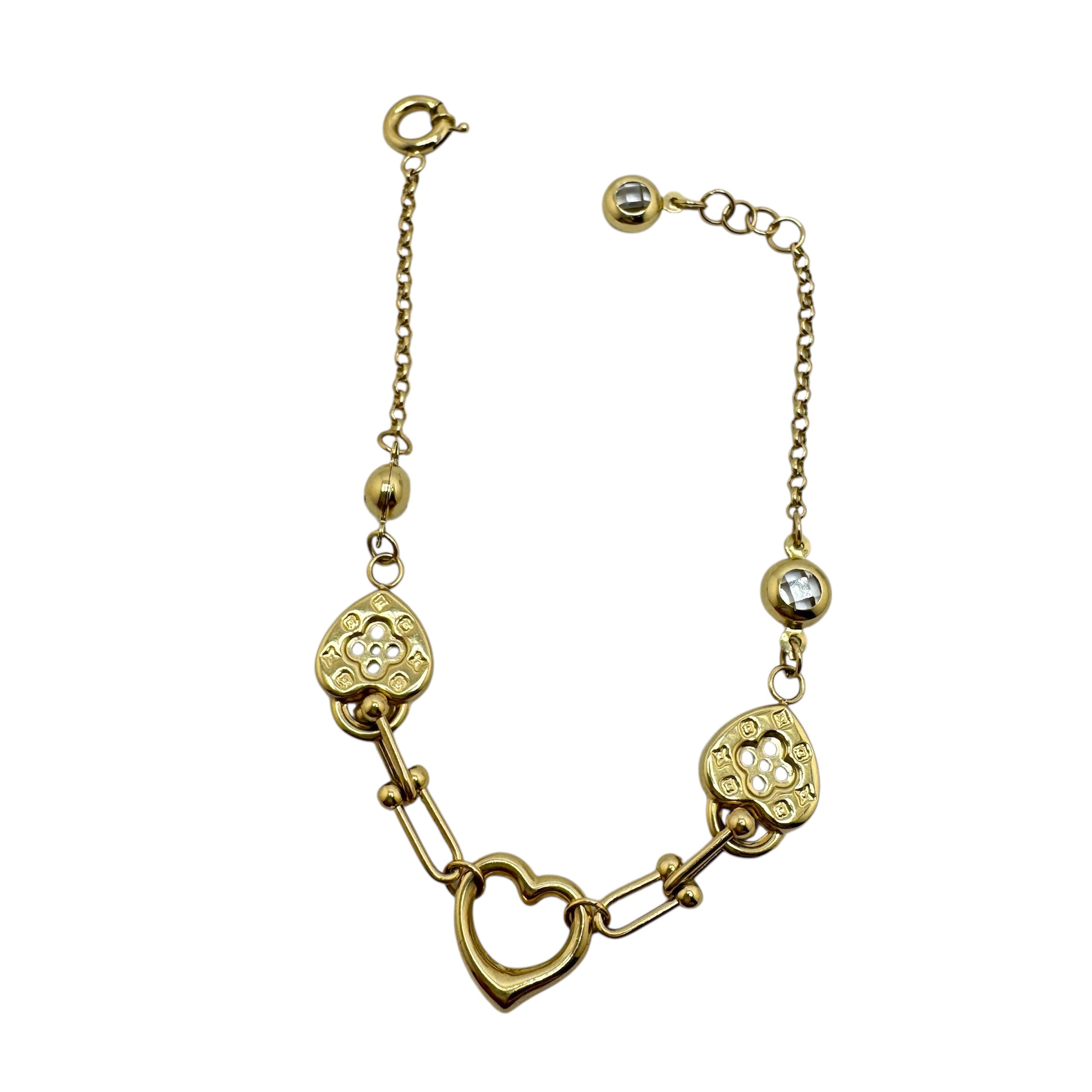 Pulsera de Oro 14K con Dijes Decorativos