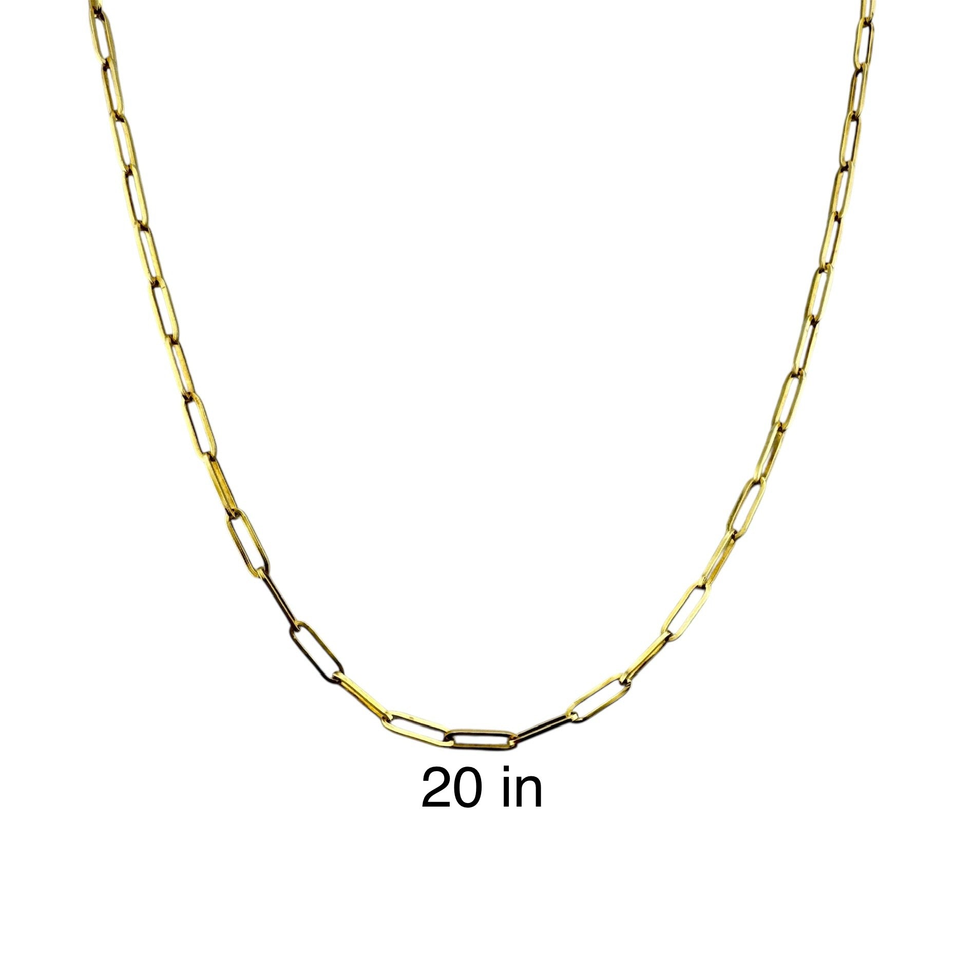 Cadena clip de papel 3 mm Oro 14K