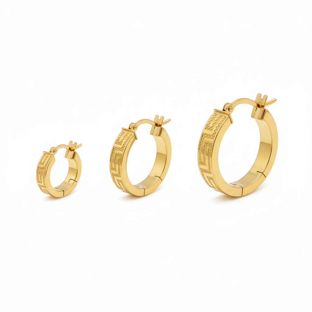 Argollas meandro de Oro 14K 4 mm