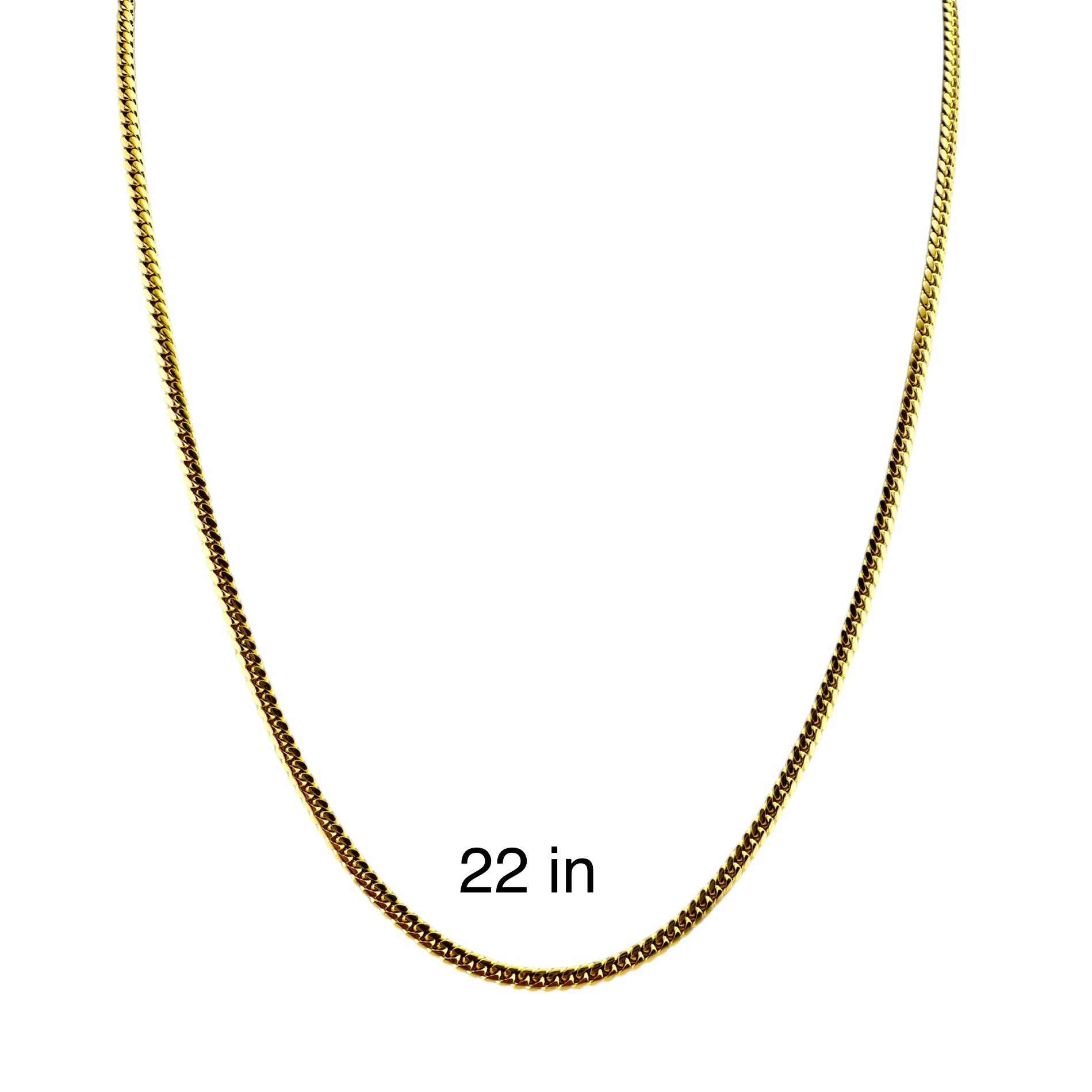 Cadena Cubana Miami 3 mm Oro 14K