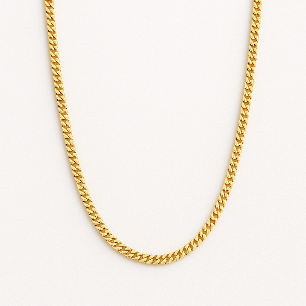 Cadena Cubana Miami 3 mm Oro 14K