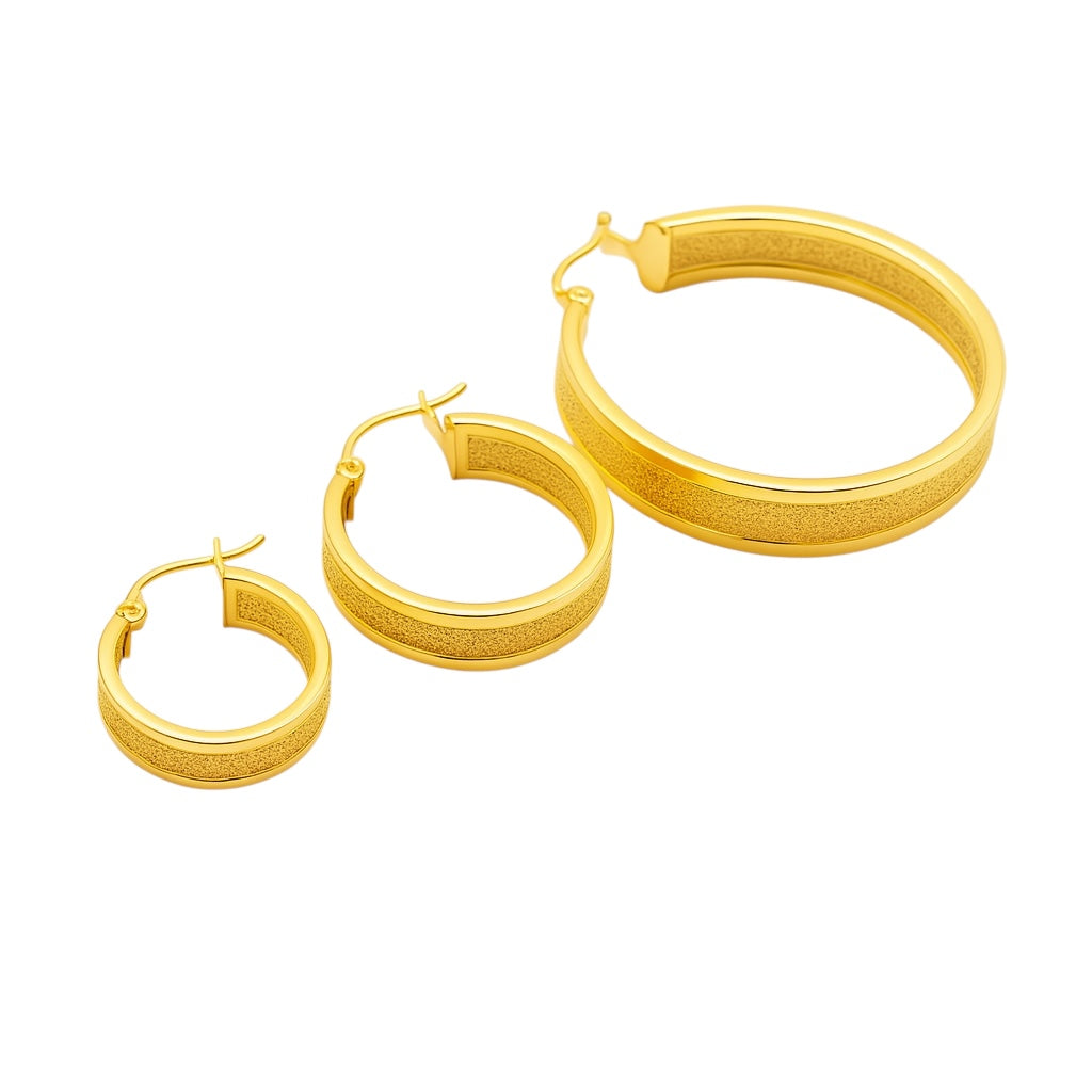 Argollas meandro en oro 14K
