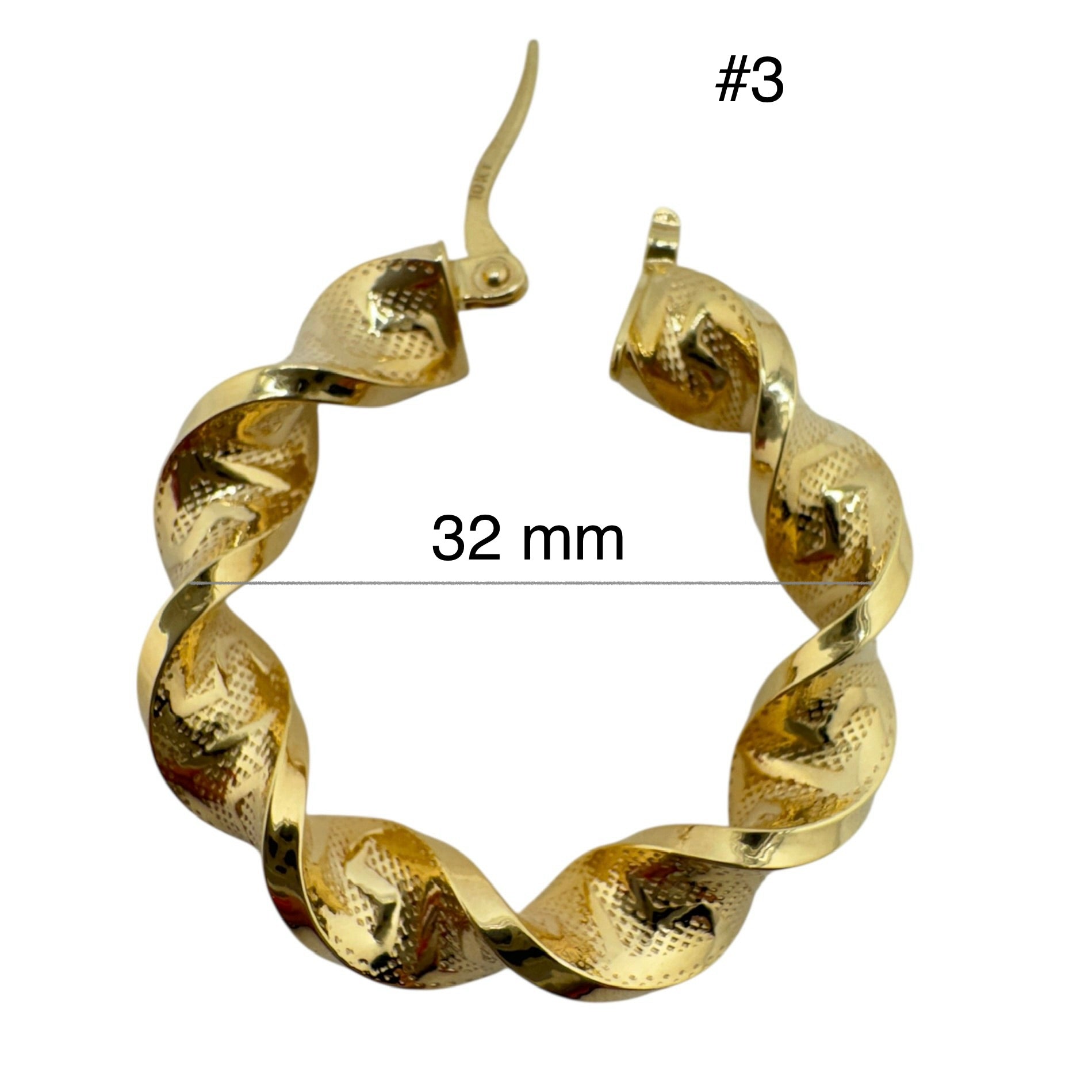 Argollas en espiral de Oro 10K – Grosor 6 mm