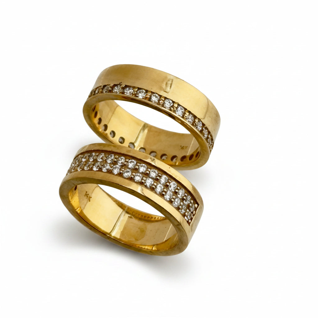 14K Gold Eternity Engagement Ring with Cubic Zirconia