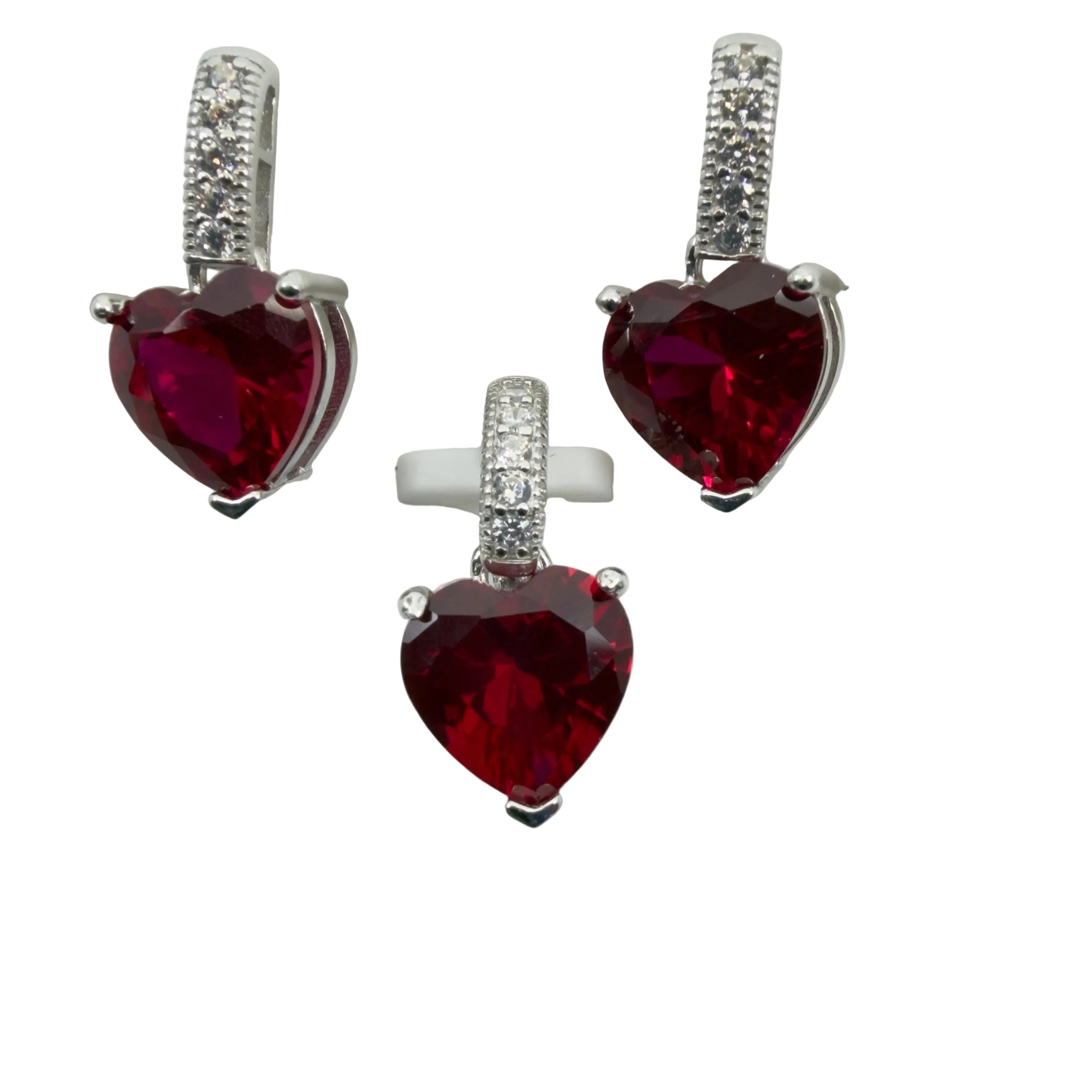 Set de Aretes y Dije en Plata 925