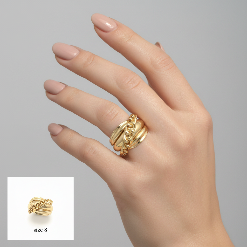 Anillos anchos de Oro 14K