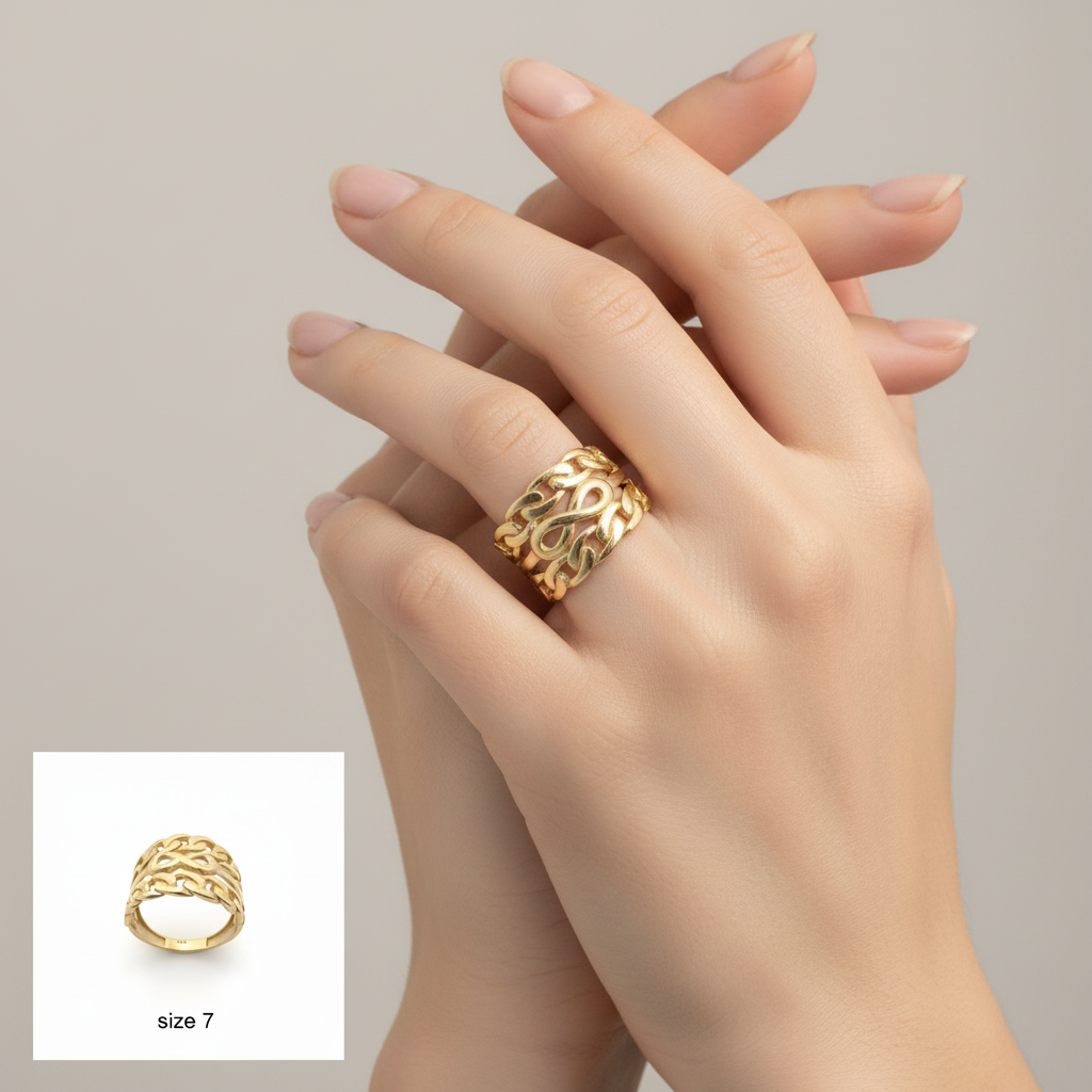 Anillos anchos de Oro 14K