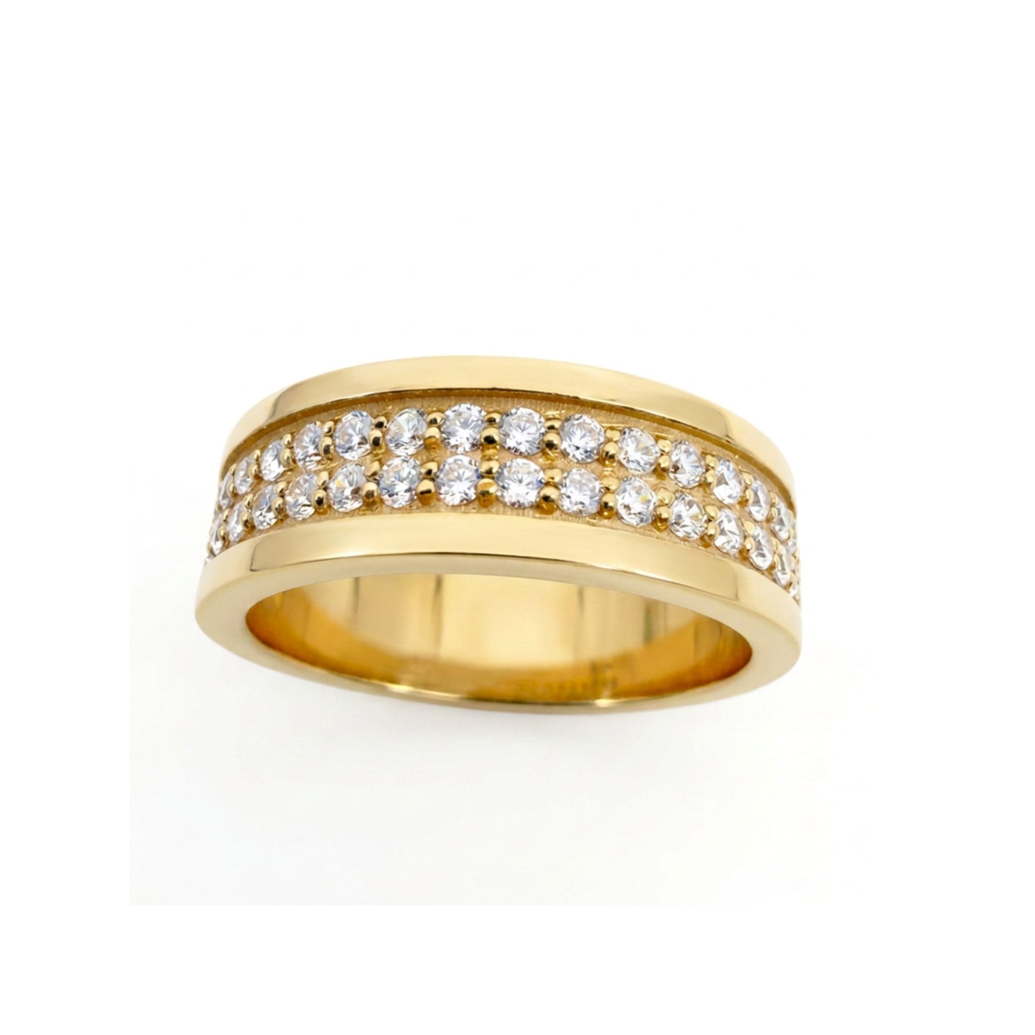 14K Gold Eternity Engagement Ring with Cubic Zirconia