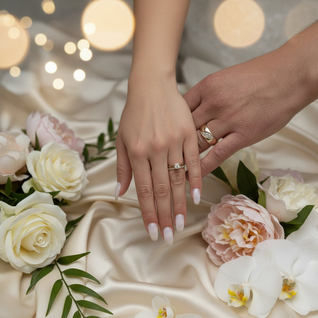 Anillo de compromiso tres piedras. - Joyería TuOro