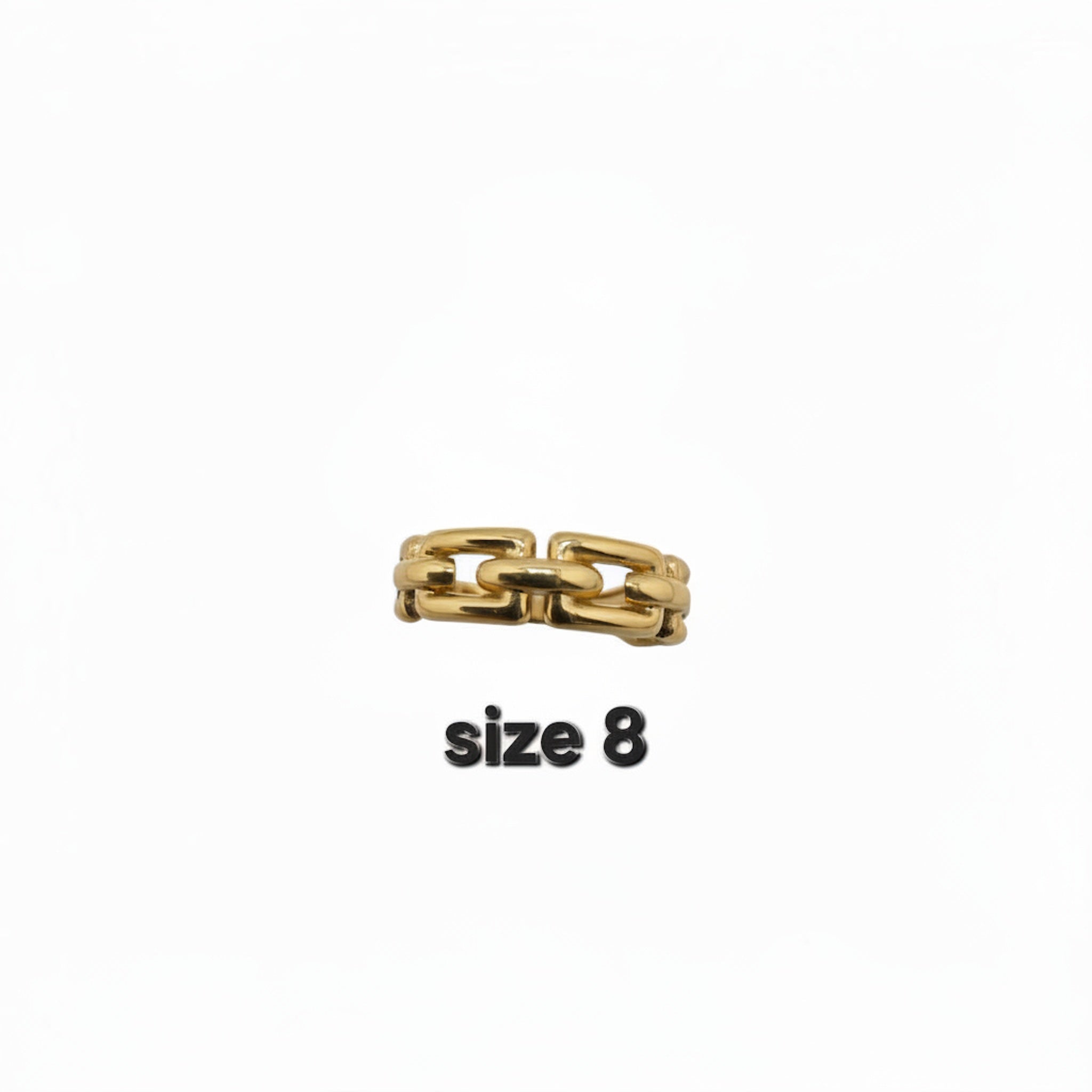 Anillo grueso de Oro 14K con diseño de cadena de eslabones talla 8 — TuOro