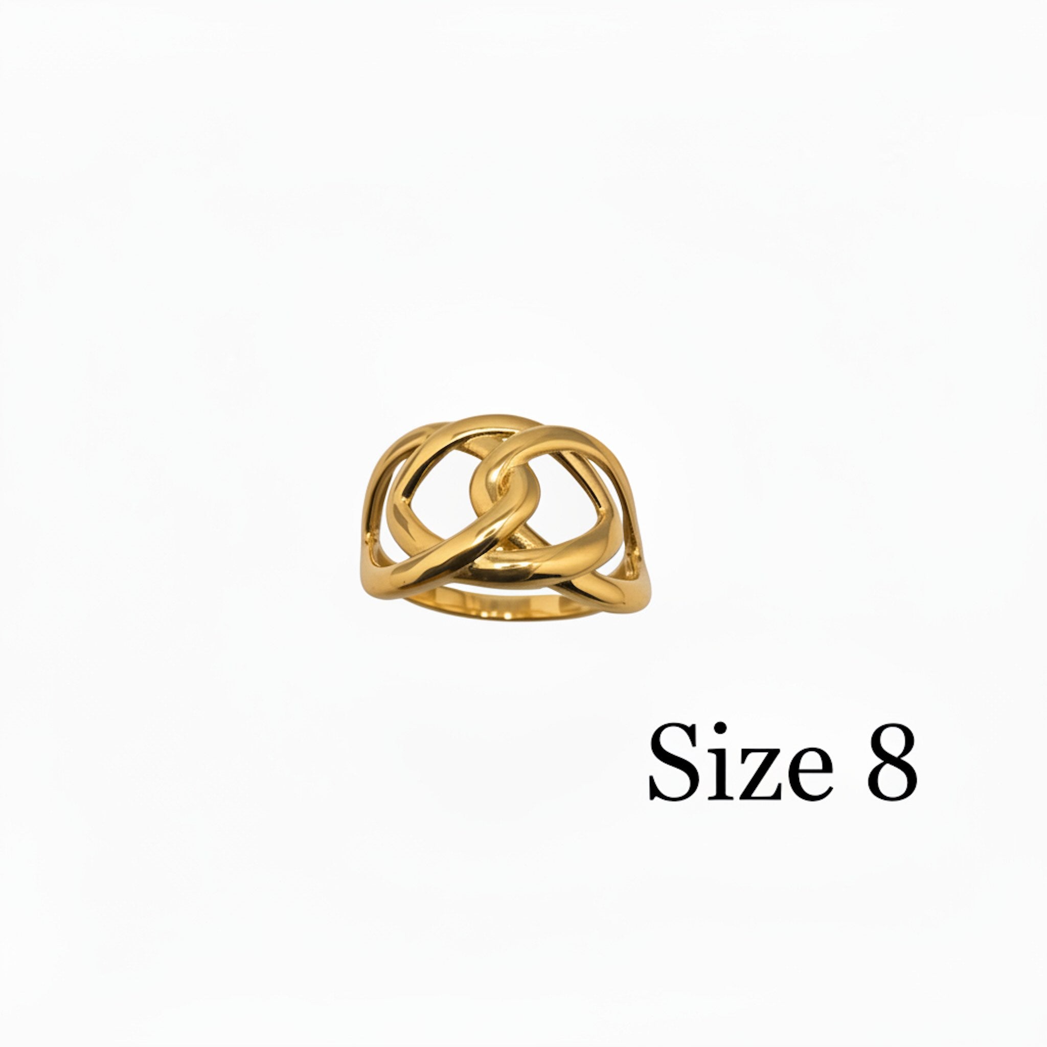Anillo grueso de Oro 14K con diseño entrelazado talla 8 de TuOro
