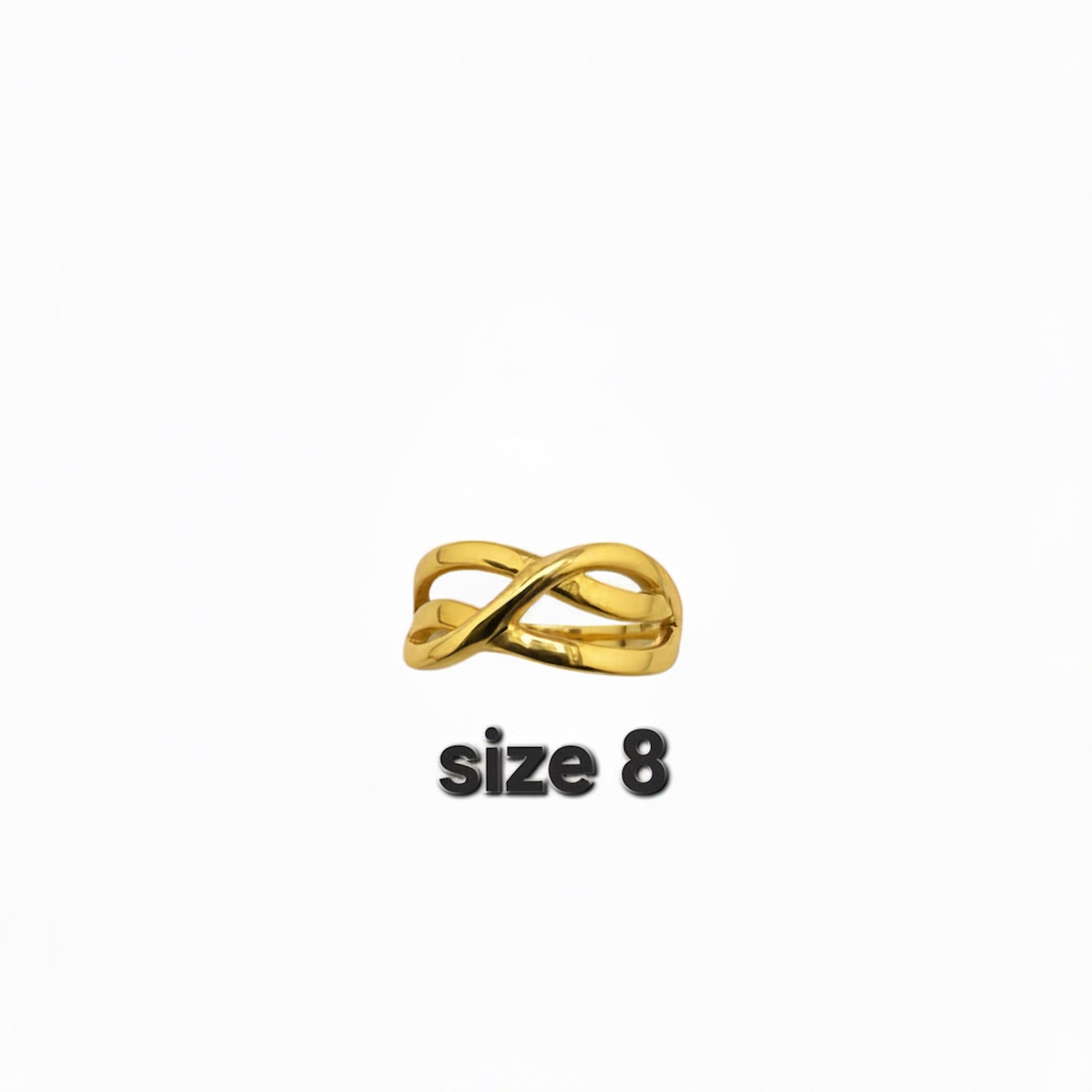 Anillo grueso de Oro 14K con diseño infinito entrelazado talla 8 de TuOro
