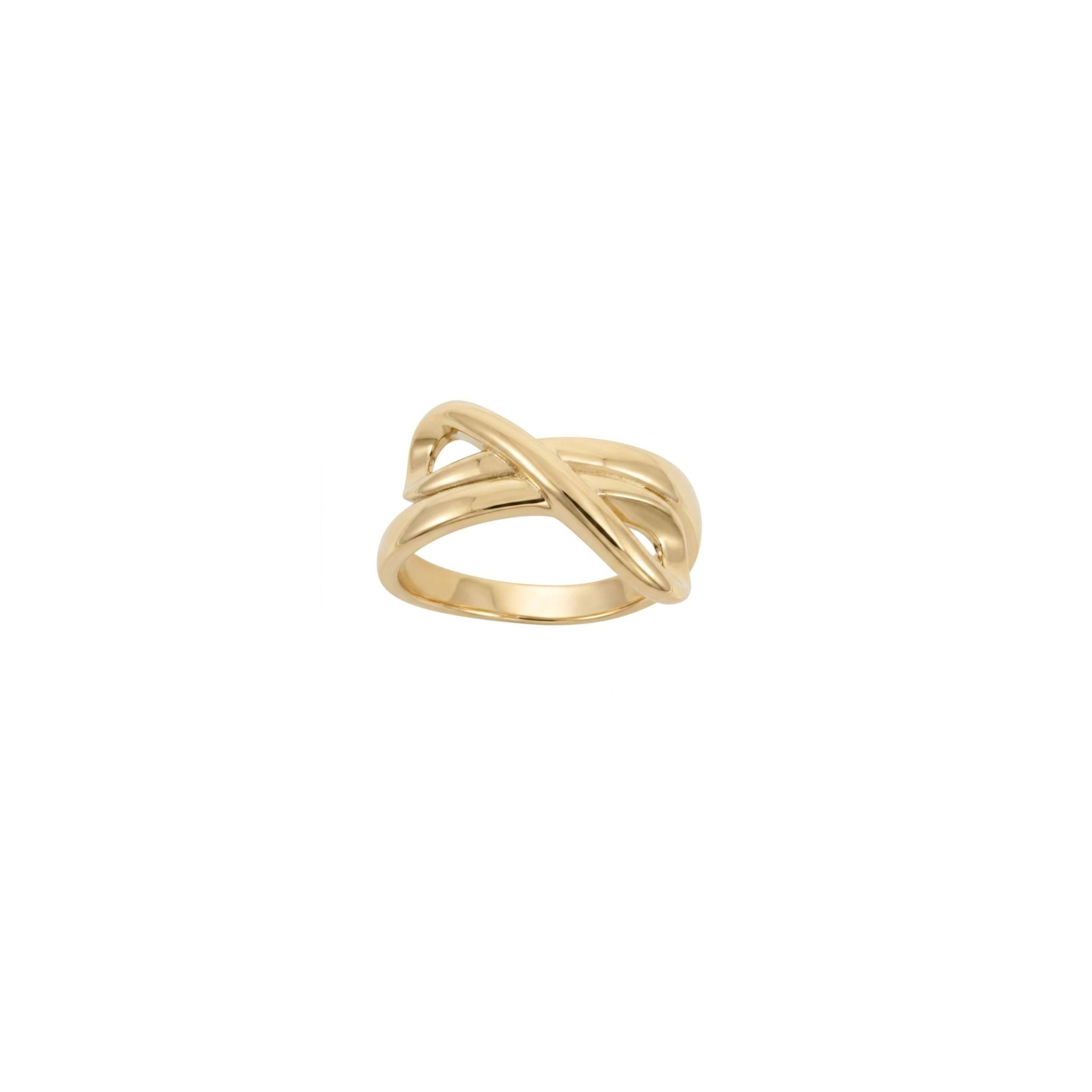 Anillo de Infinito en Oro 10K para Mujer TuOro® con diseño entrelazado y acabado brillante.