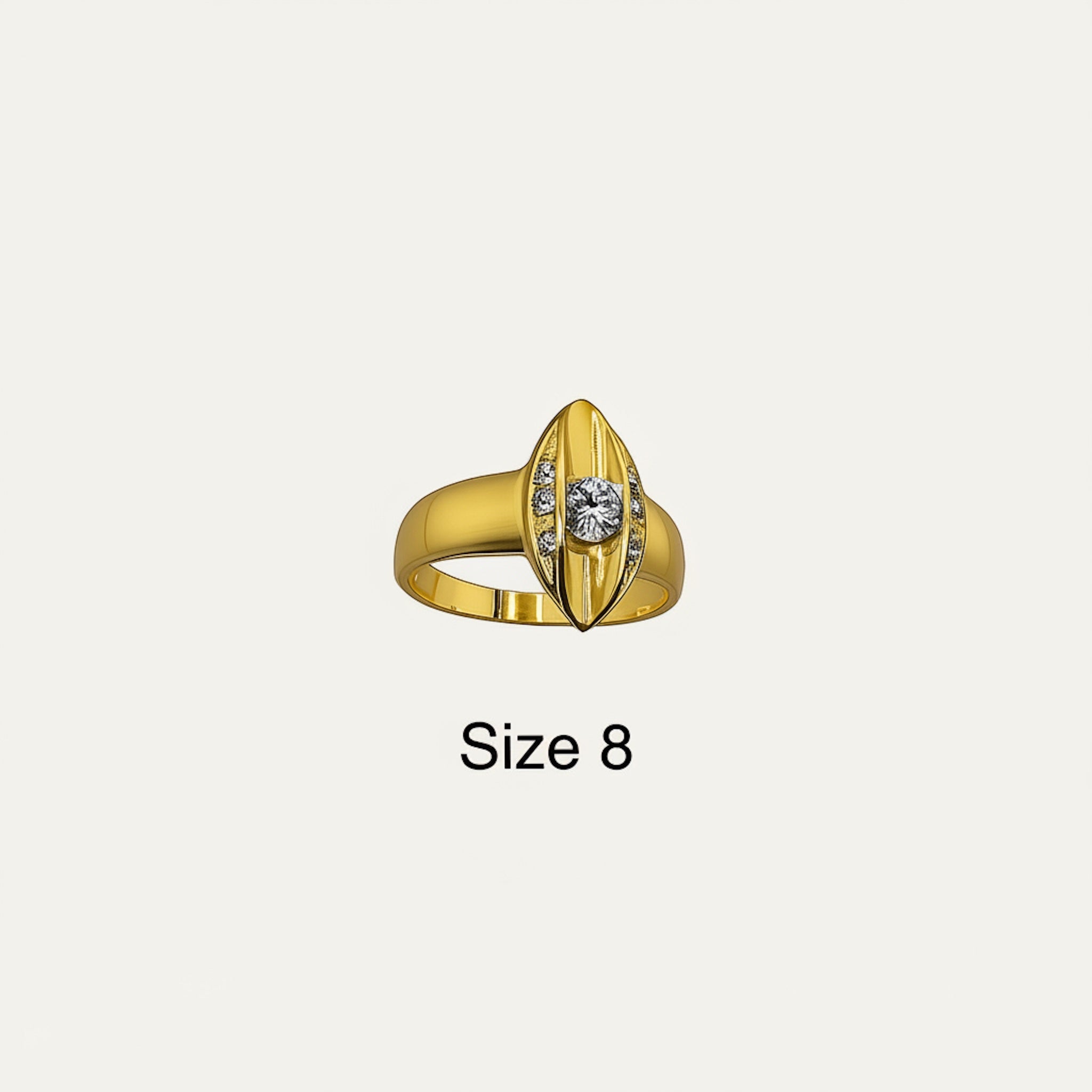Anillo de Oro 14K con circonia blanca redonda diseño moderno - TuOro