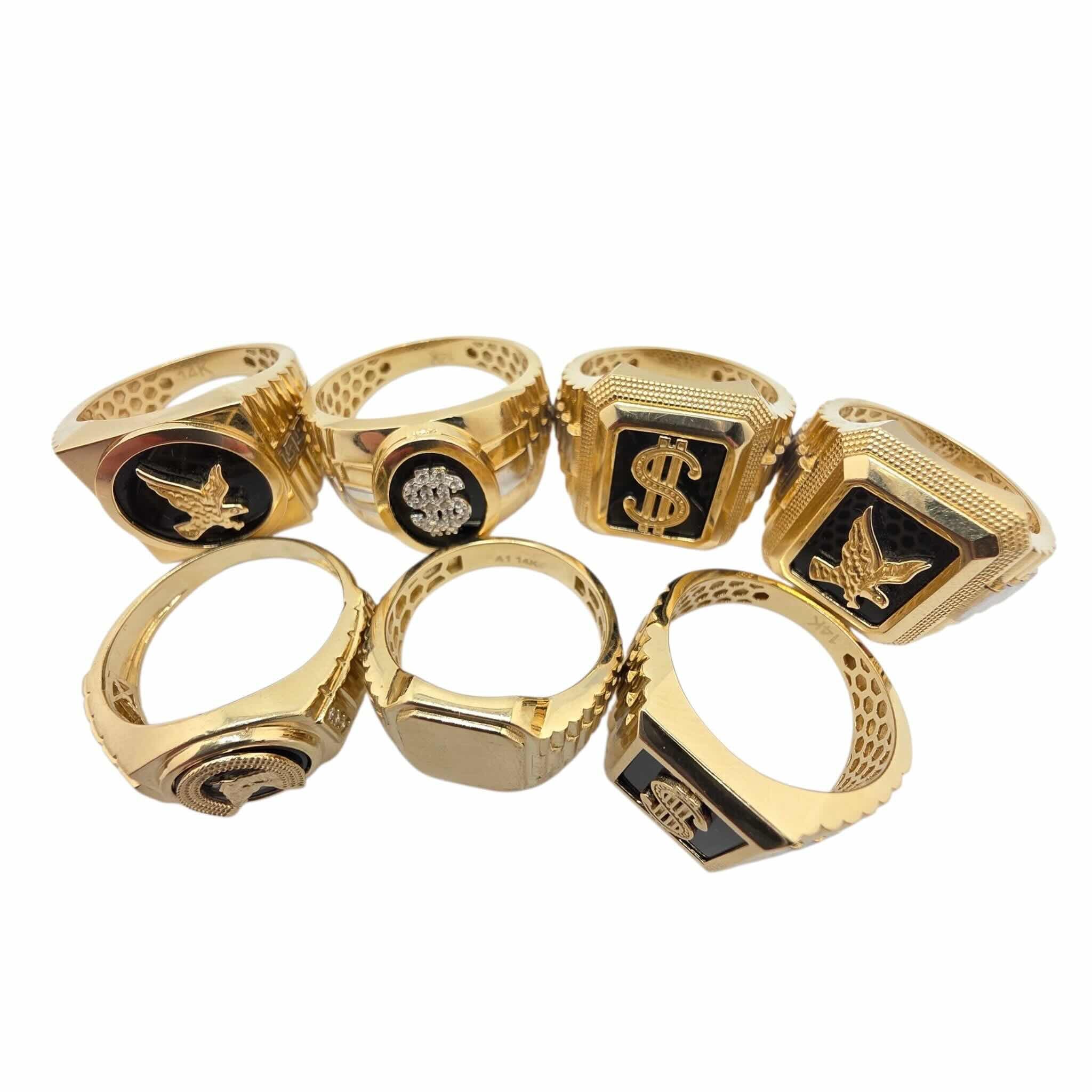 Colección de anillos sello de Oro 14K para hombre con diseños clásicos, TuOro