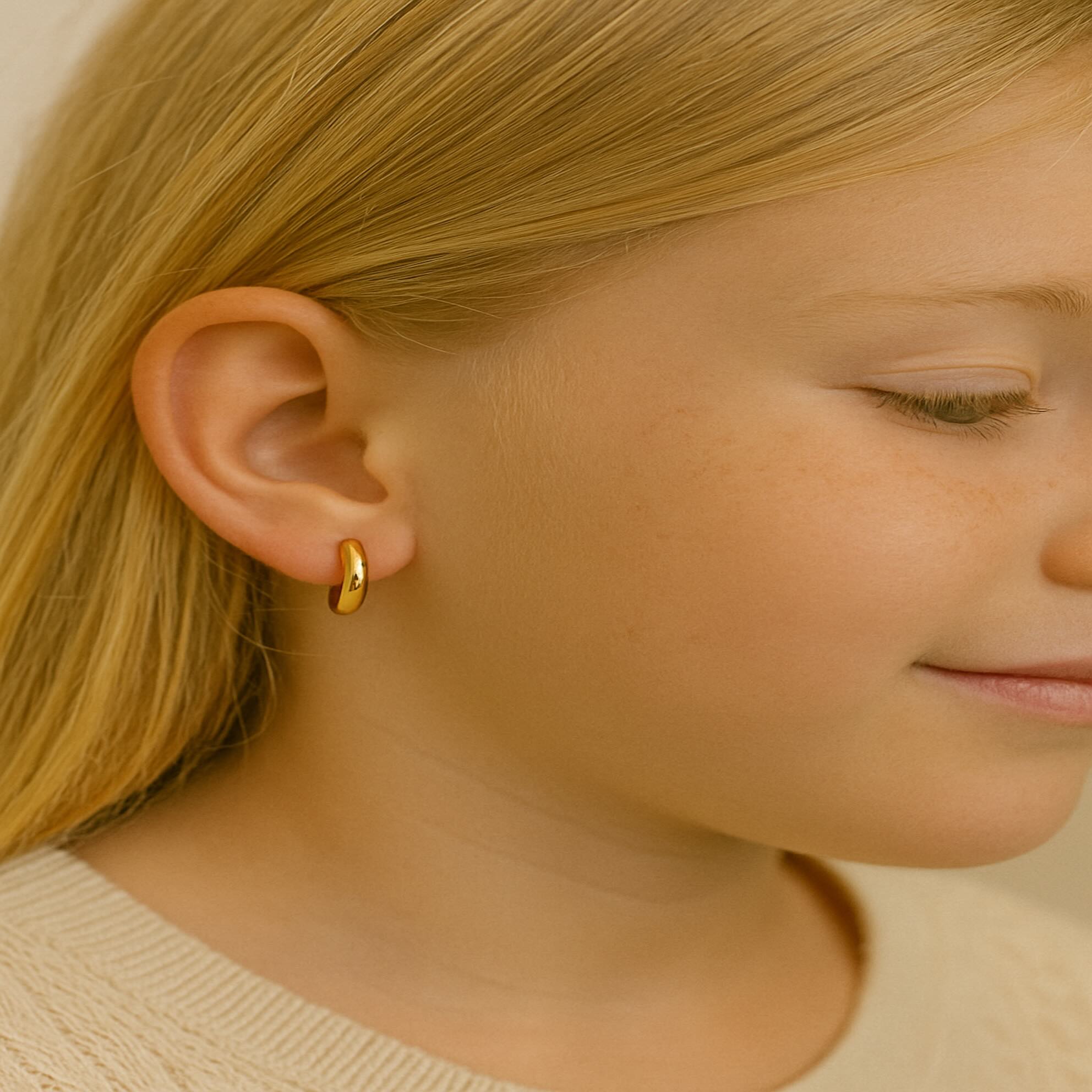 Aretes Argollitas para Niñas en Oro 14K