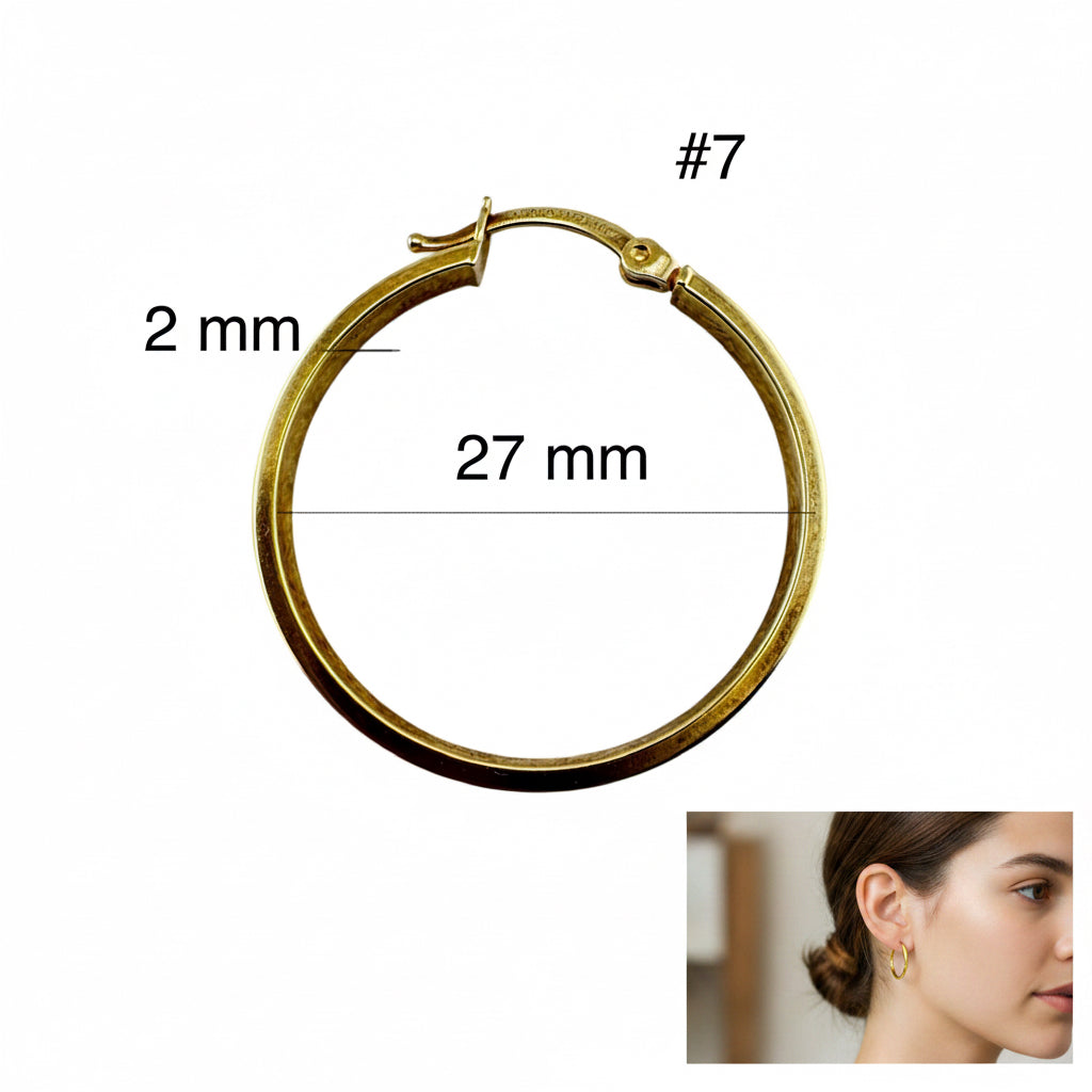 Argolla en oro 14K con diseño meandro mediana, medida 2 x 27 mm, un estilo clásico y sofisticado para cualquier ocasión, TuOro.